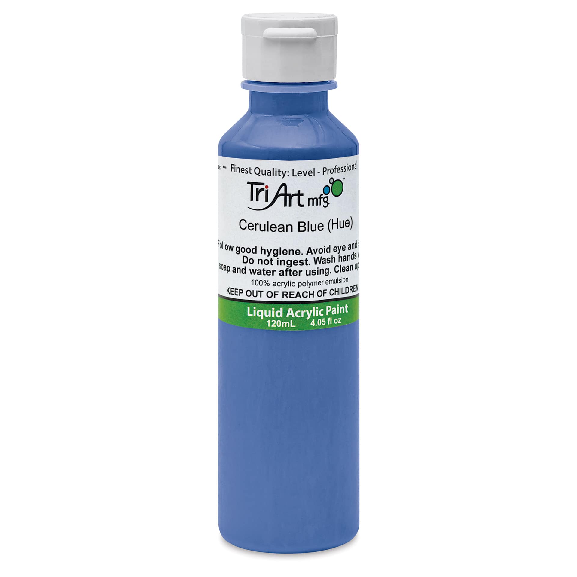 Tri-Art Liquid Artist Acrylics - Cerulean Blue Hue, 120 ml bottle