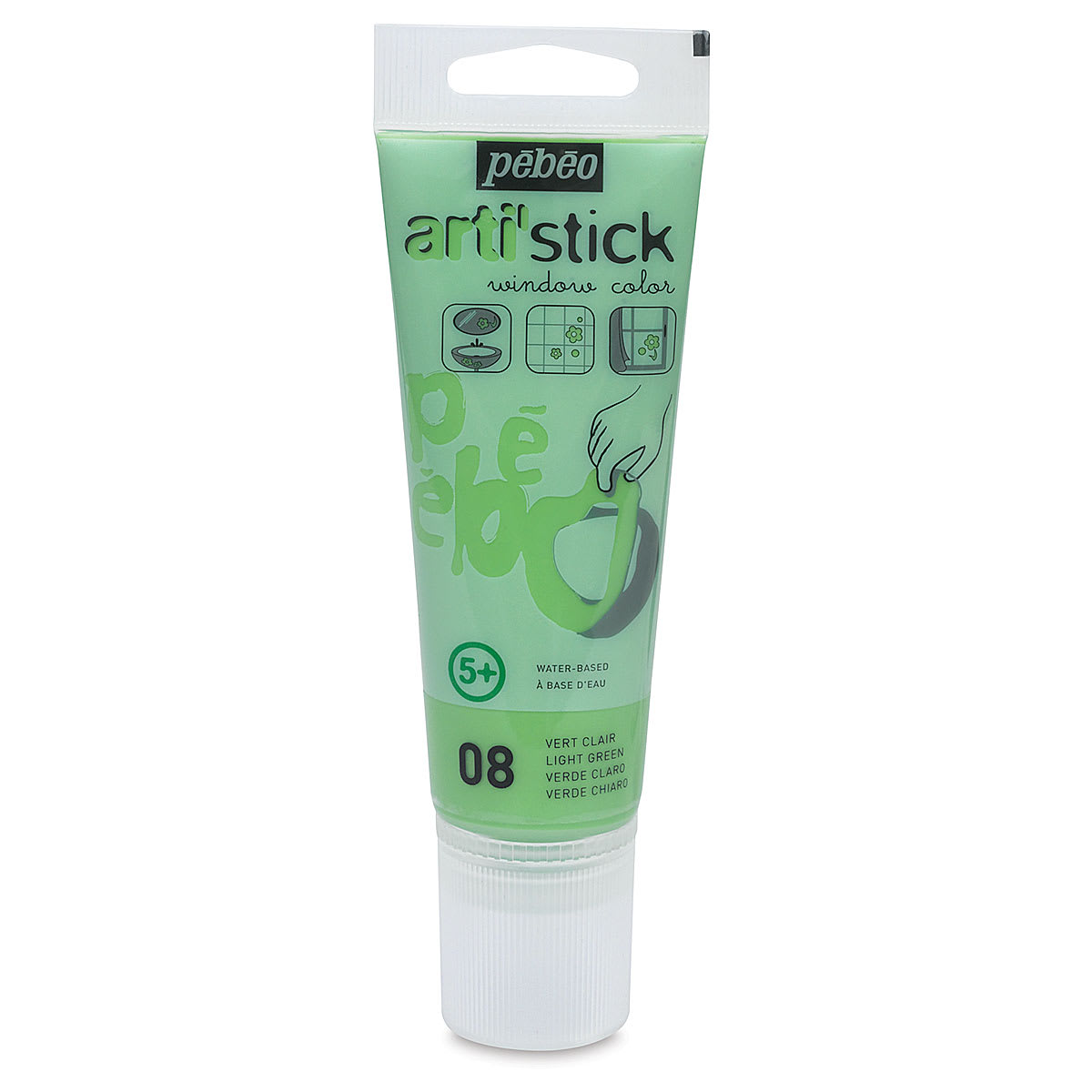 Pebeo Arti' Stick Window Color - Light Green, 75 ml tube