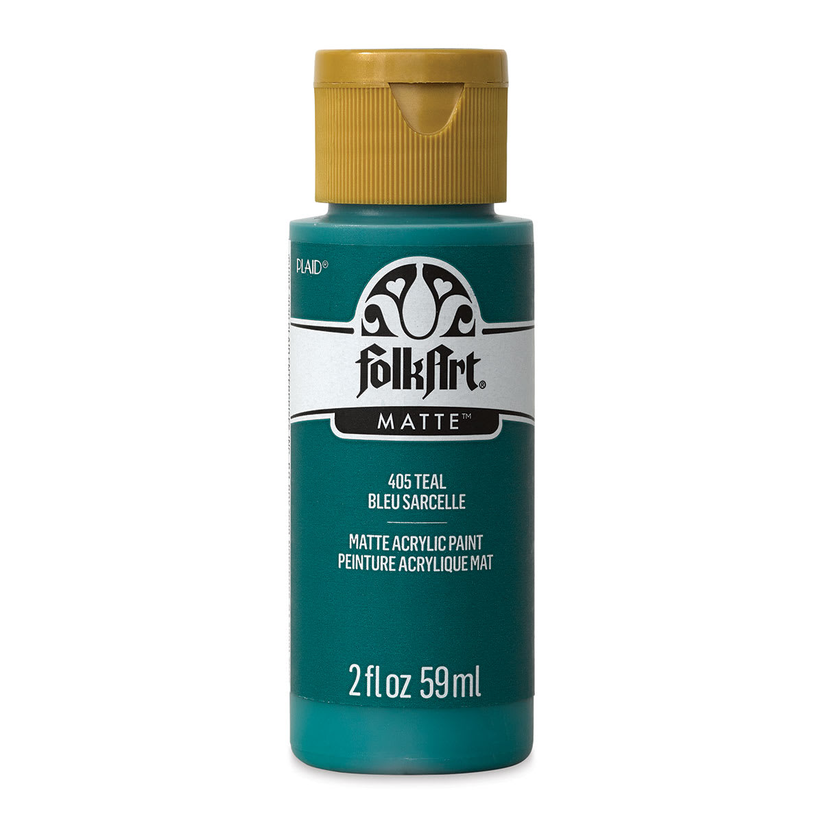 FolkArt Matte Acrylic Paint - Teal, 2 oz, Bottle (Front)