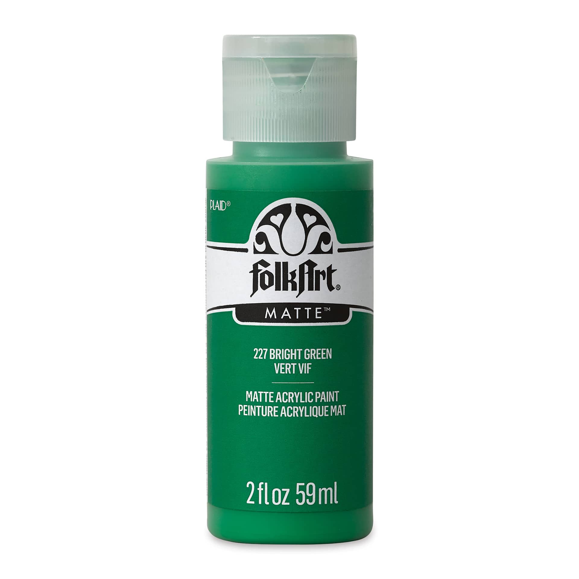 FolkArt Matte Acrylic Paint - Bright Green, 2 oz, Bottle