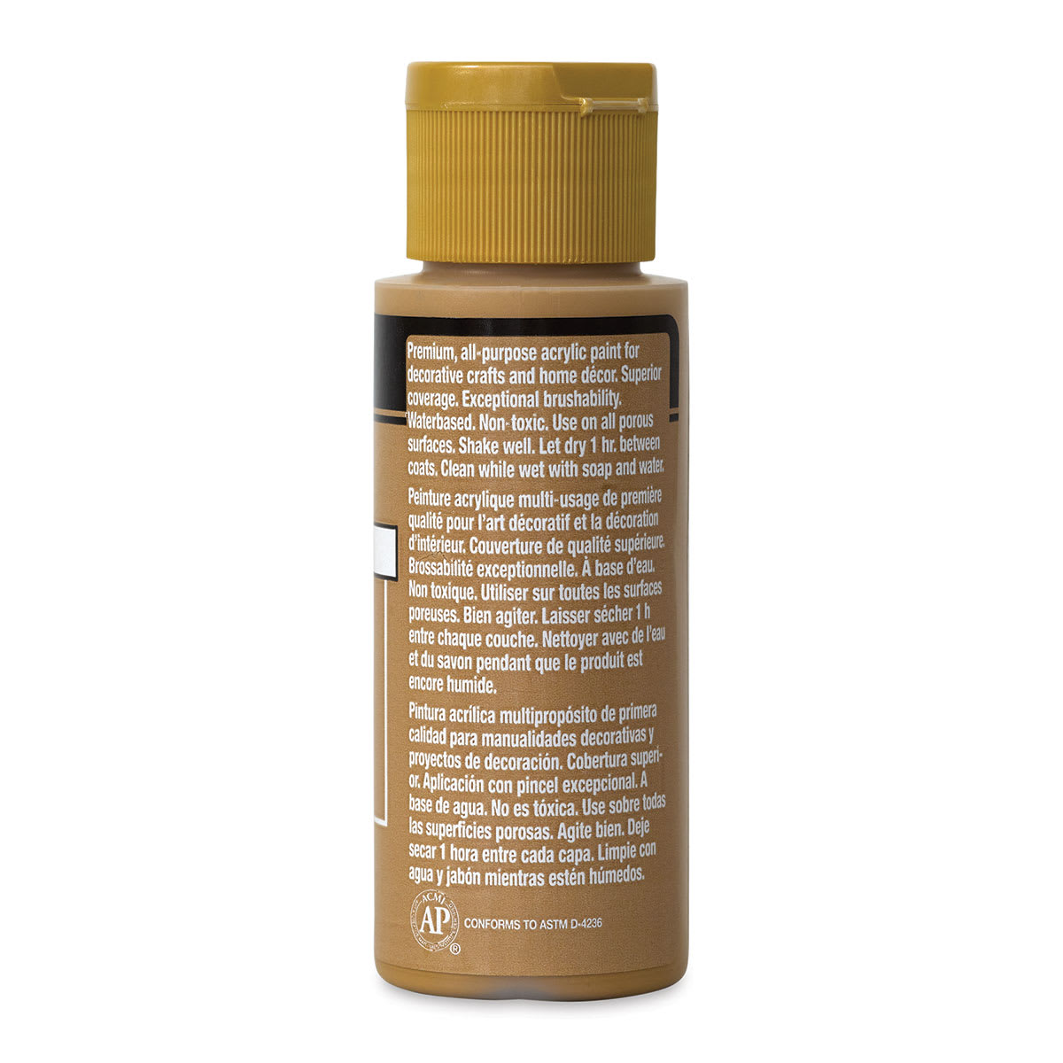FolkArt Matte Acrylic Paint - Honeycomb, 2 oz, Bottle (Back)