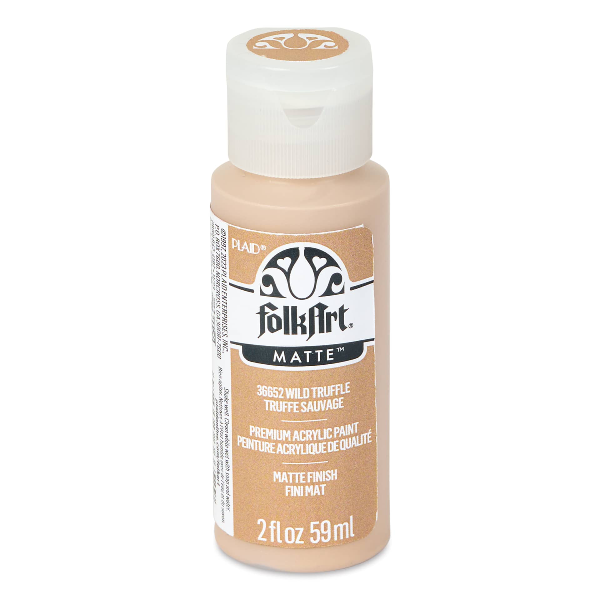 FolkArt Matte Acrylic Paint - Wild Truffle, 2 oz, Bottle