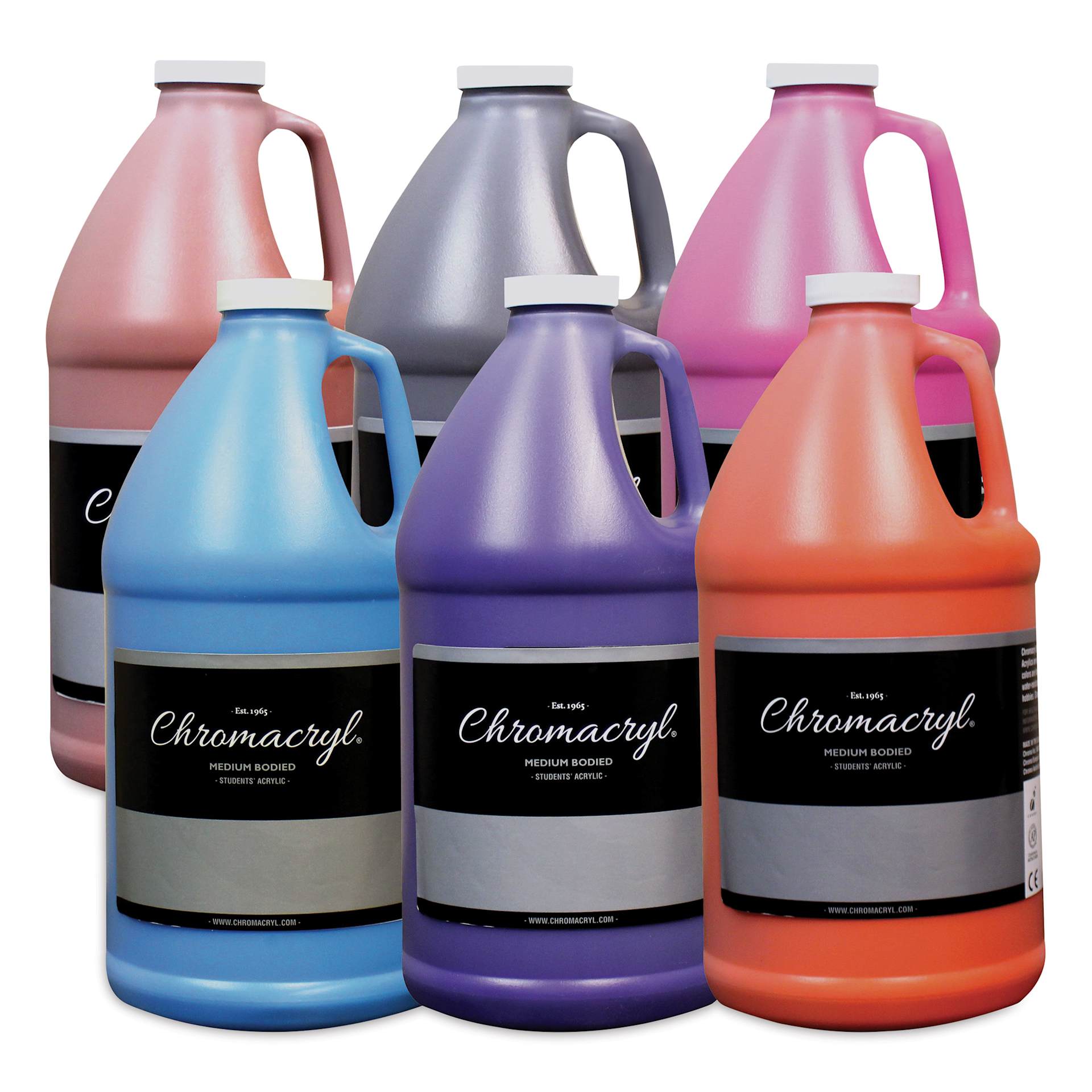 Chromacryl Students' Acrylic Paints - Set of 6, Secondary Colors, Half Gallon