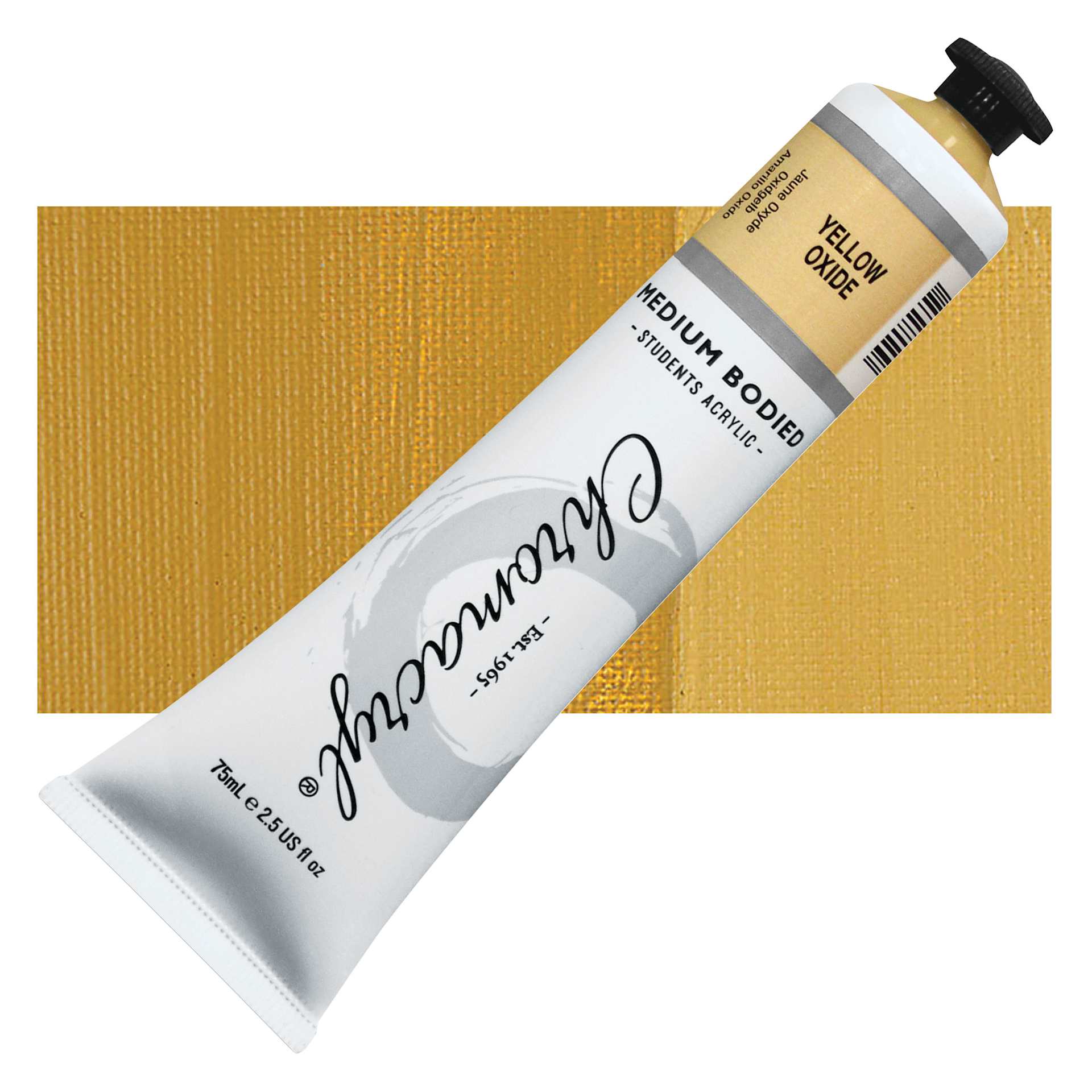 Chromacryl Students' Acrylic - Yellow Oxide, 2.5 oz tube and swatch