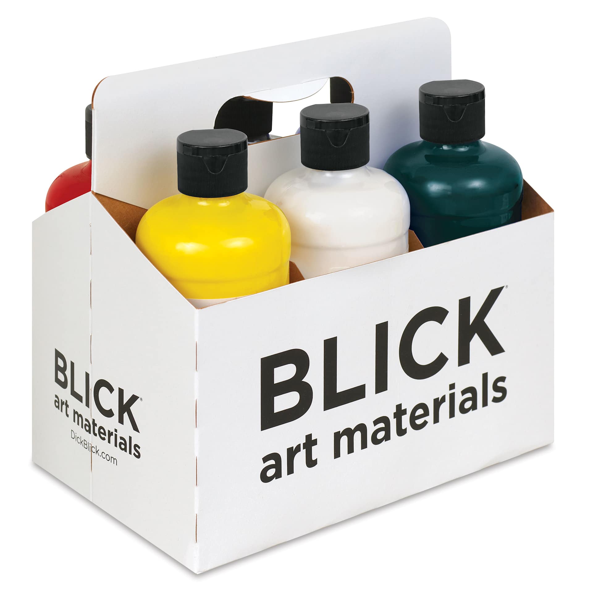 Blickrylic Student Acrylics - Basic Color Set, Pack of 6, Pints, in carrier
