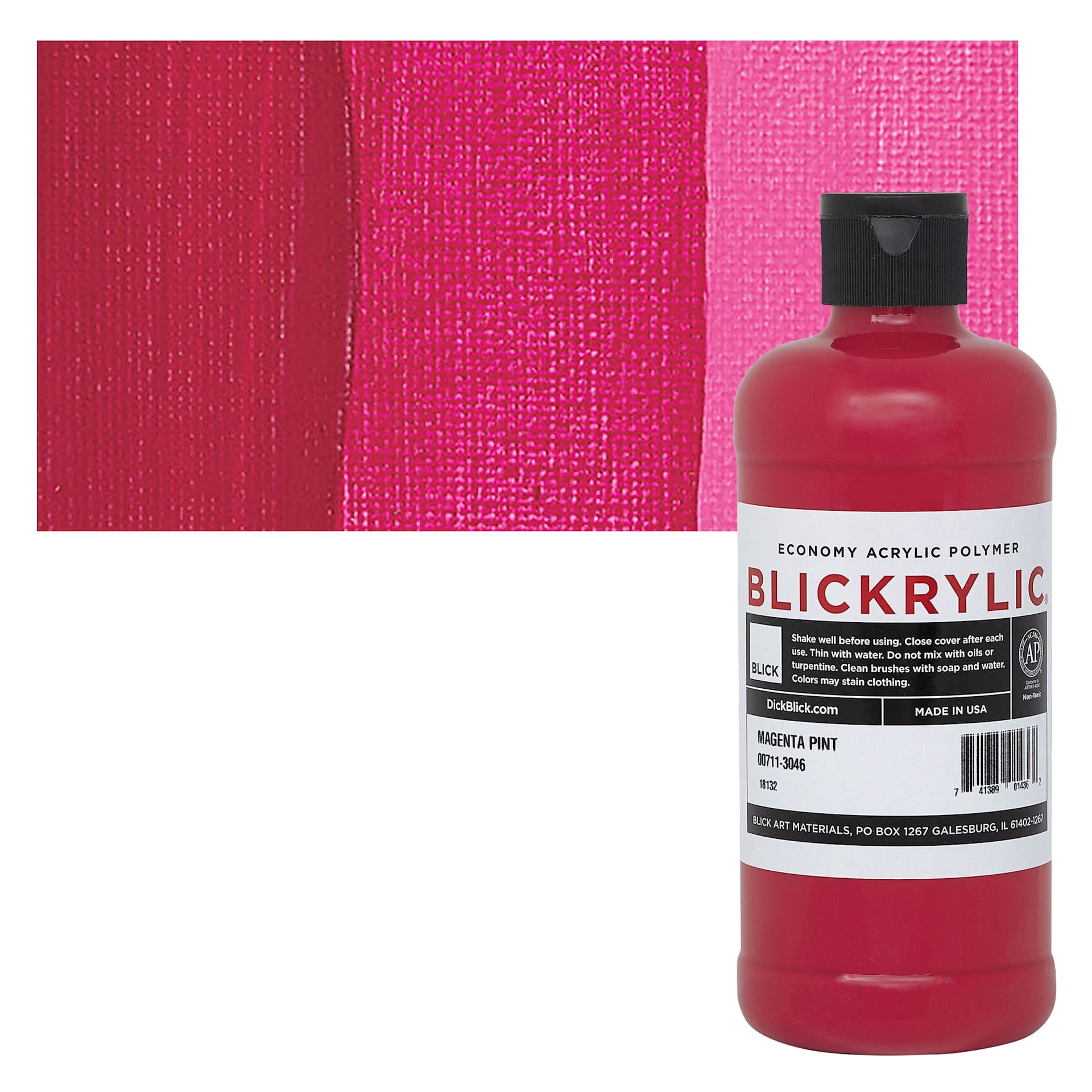 Blickrylic Student Acrylic - Magenta, Pint and swatch