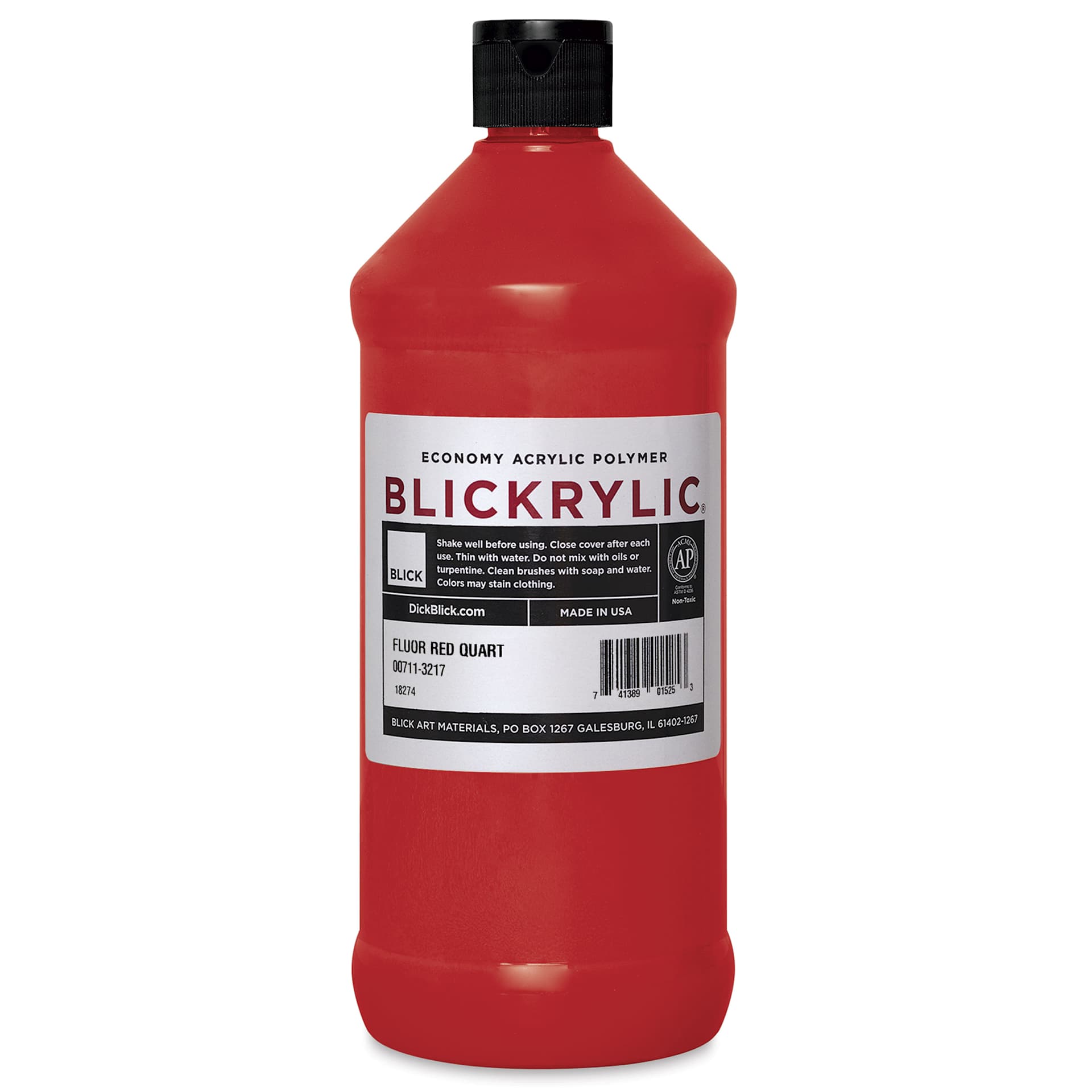 Blickrylic Student Acrylics - Fluorescent Red, Quart