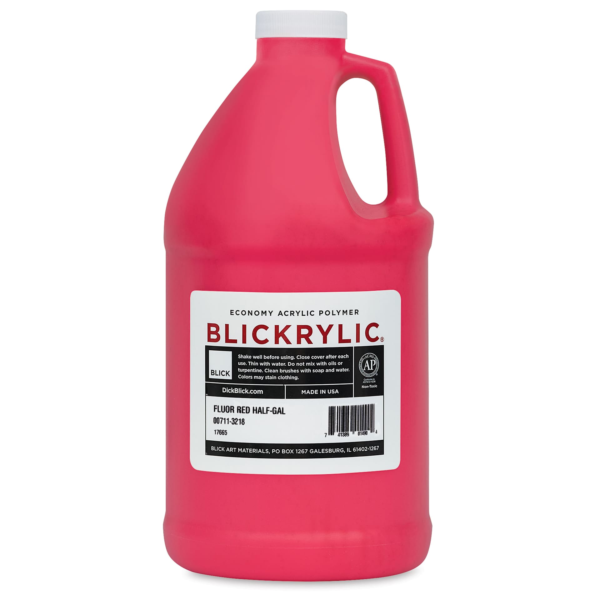 Blickrylic Student Acrylics - Fluorescent Red, Half Gallon