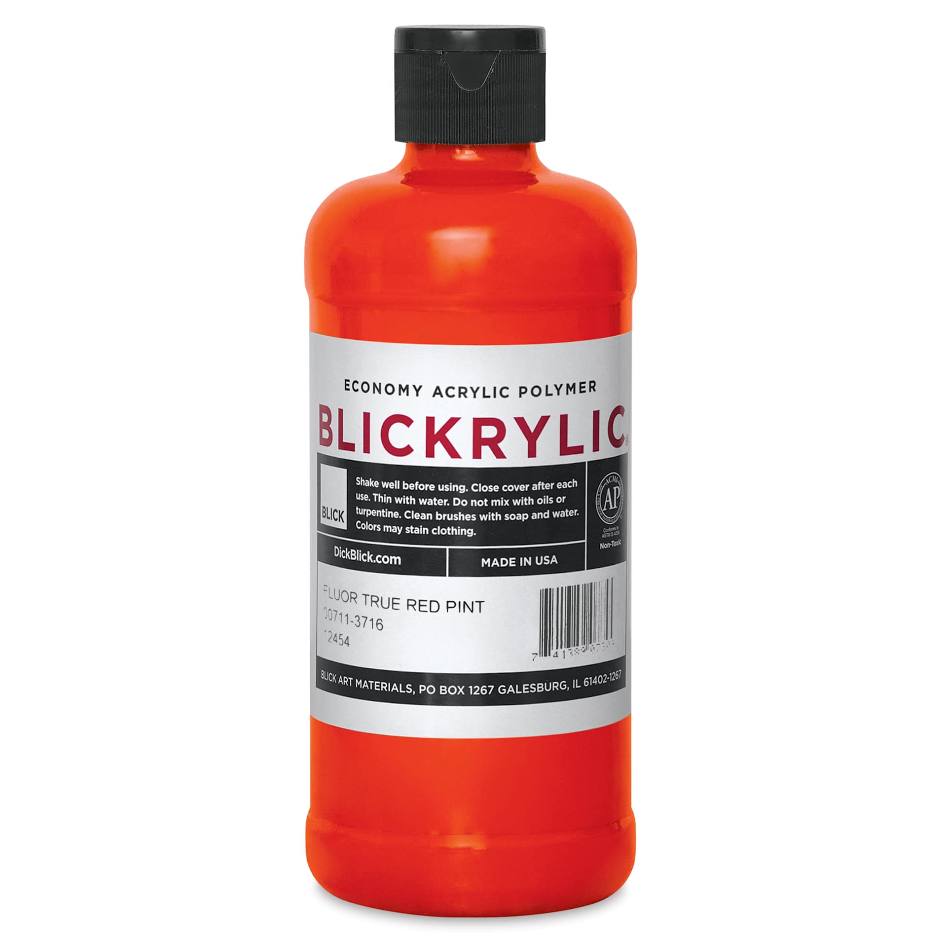 Blickrylic Student Acrylics - Fluorescent True Red, Pint