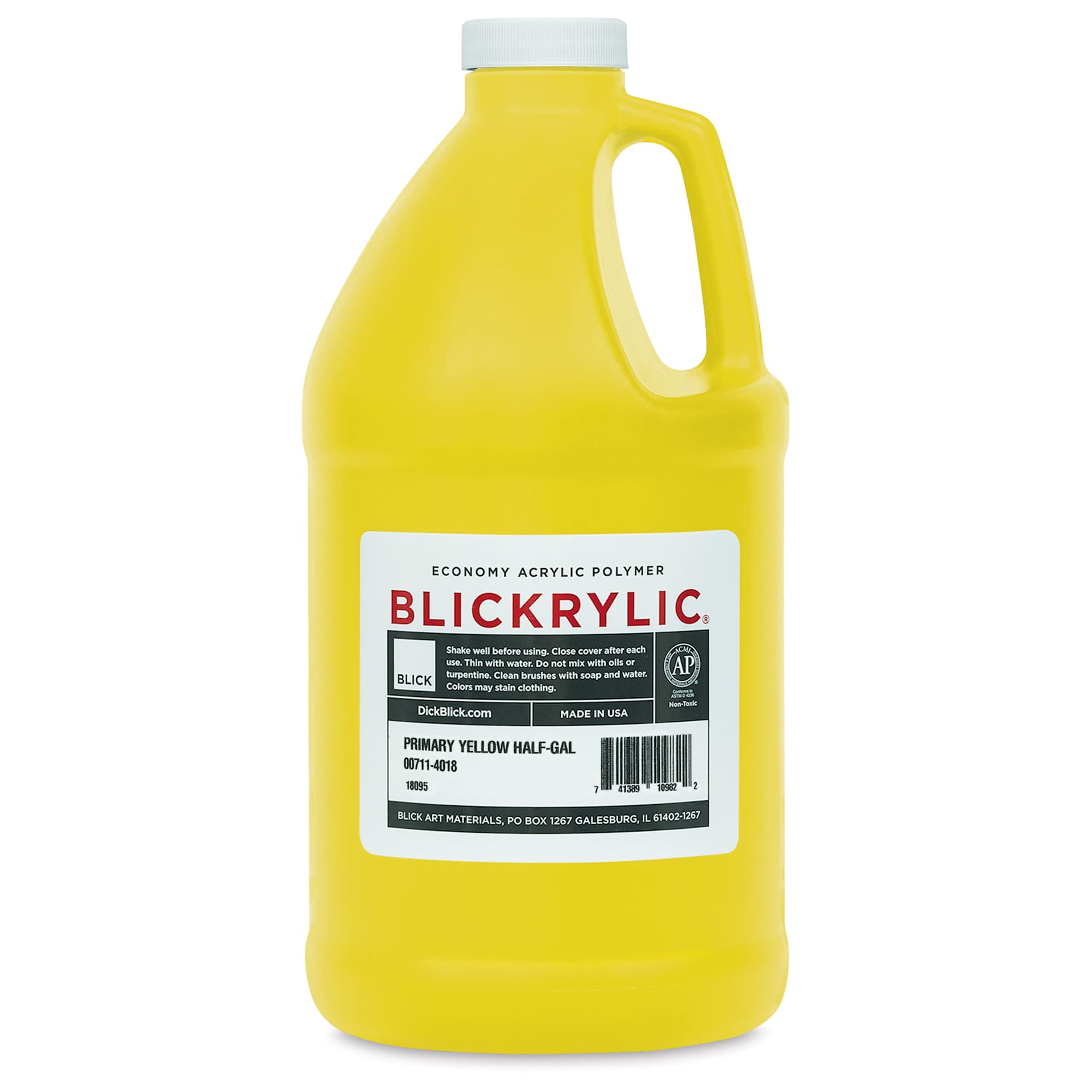 Blickrylic Student Acrylics - Primary Yellow, Half Gallon