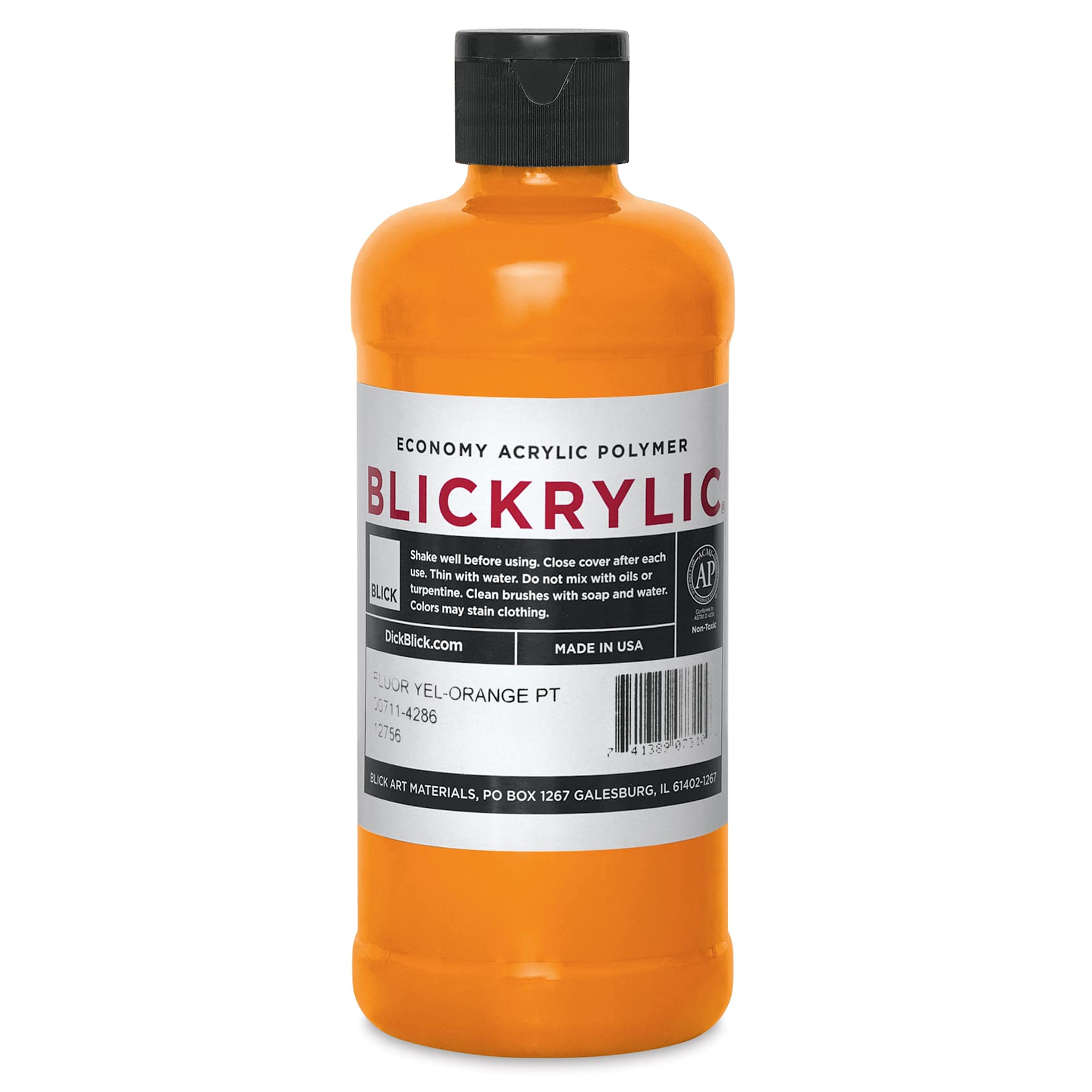 Blickrylic Student Acrylics - Fluorescent Yellow Orange, Pint