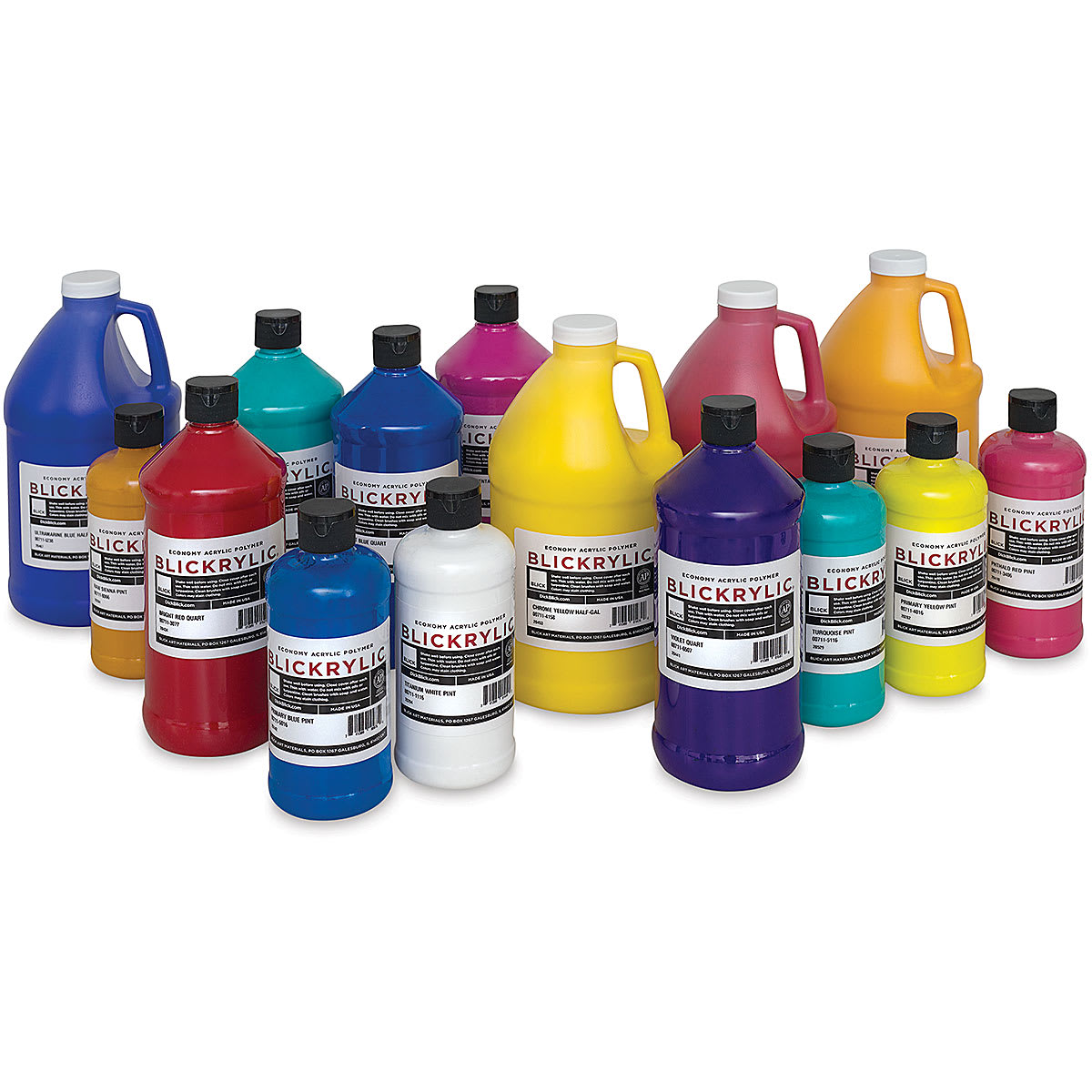 Blickrylic Student Acrylic Paint and Sets. Fifteen various colors in pints, quarts, and half-gallons Blickrylic Student Acrylic Paint and Sets. Fifteen various colors in pints, quarts, and half-gallons
