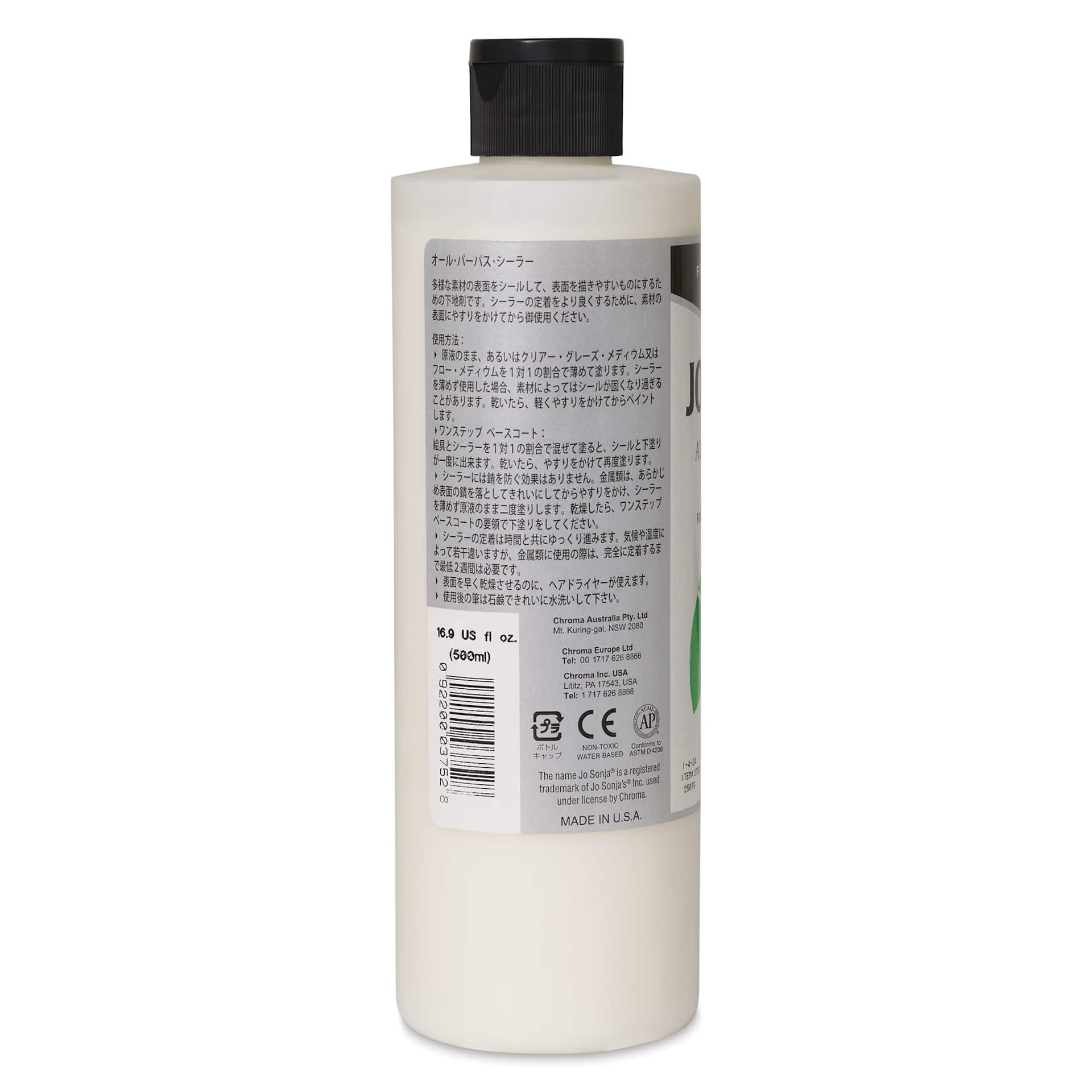 Jo Sonja's All Purpose Sealer - 16 oz bottle - back