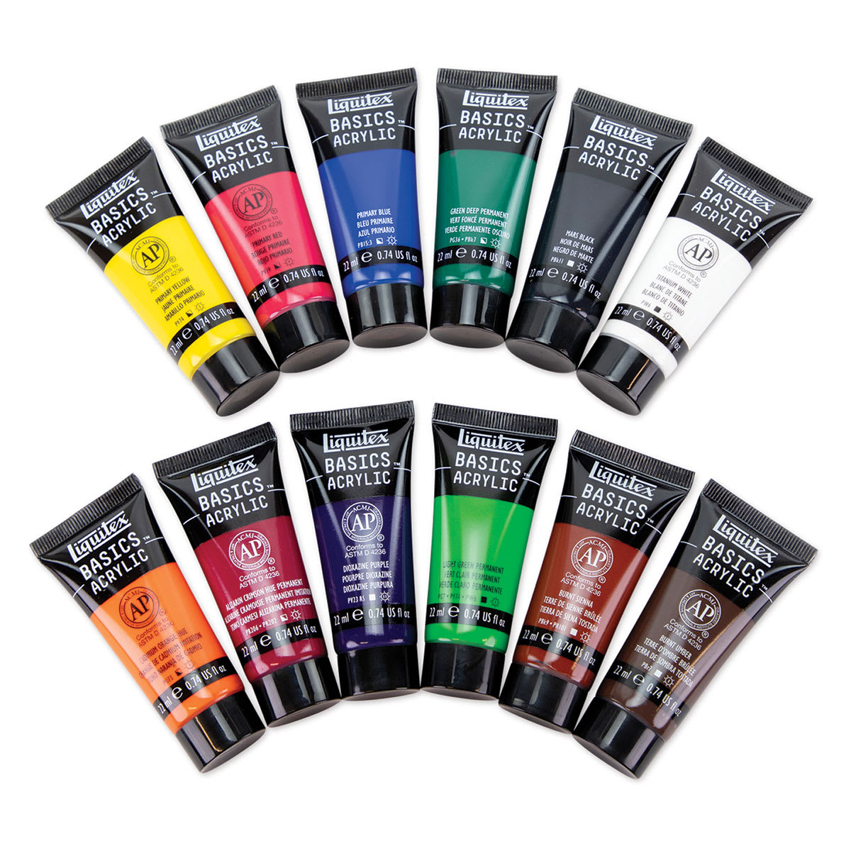 Liquitex Basics Acrylics, Set of 12