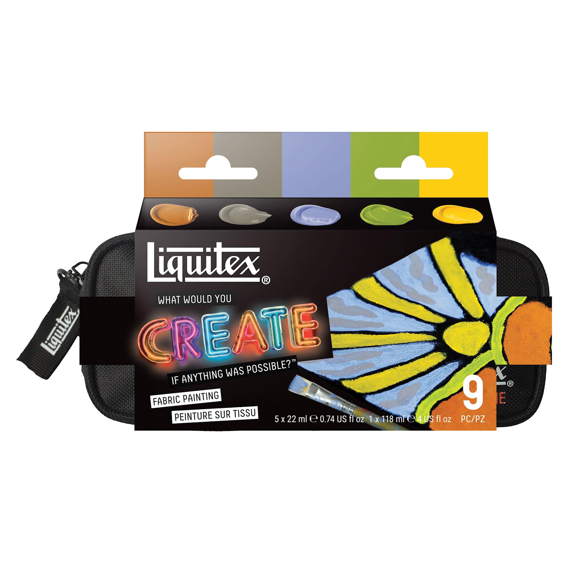 Liquitex What Would You Create Basics Acrylic Set - Fabric Painting, Set of 9
