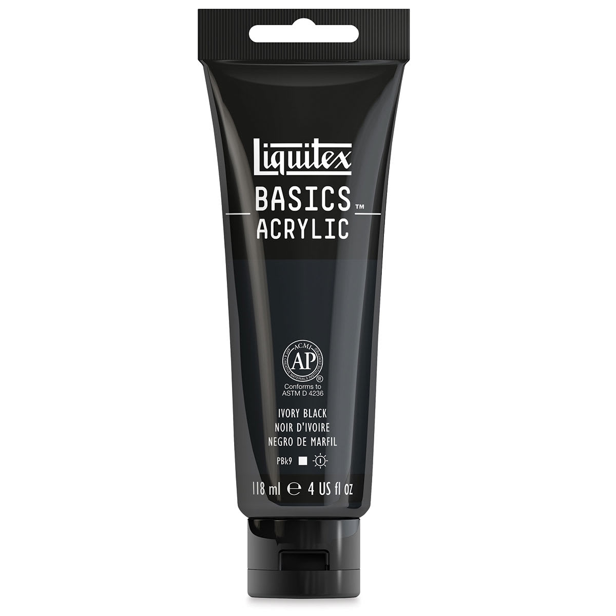 Liquitex Basics - Ivory Black, 4 oz tube