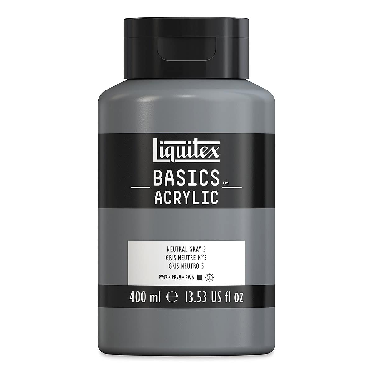 Liquitex Basics - Neutral Gray Value 5, 13.5 oz Squeeze Bottle