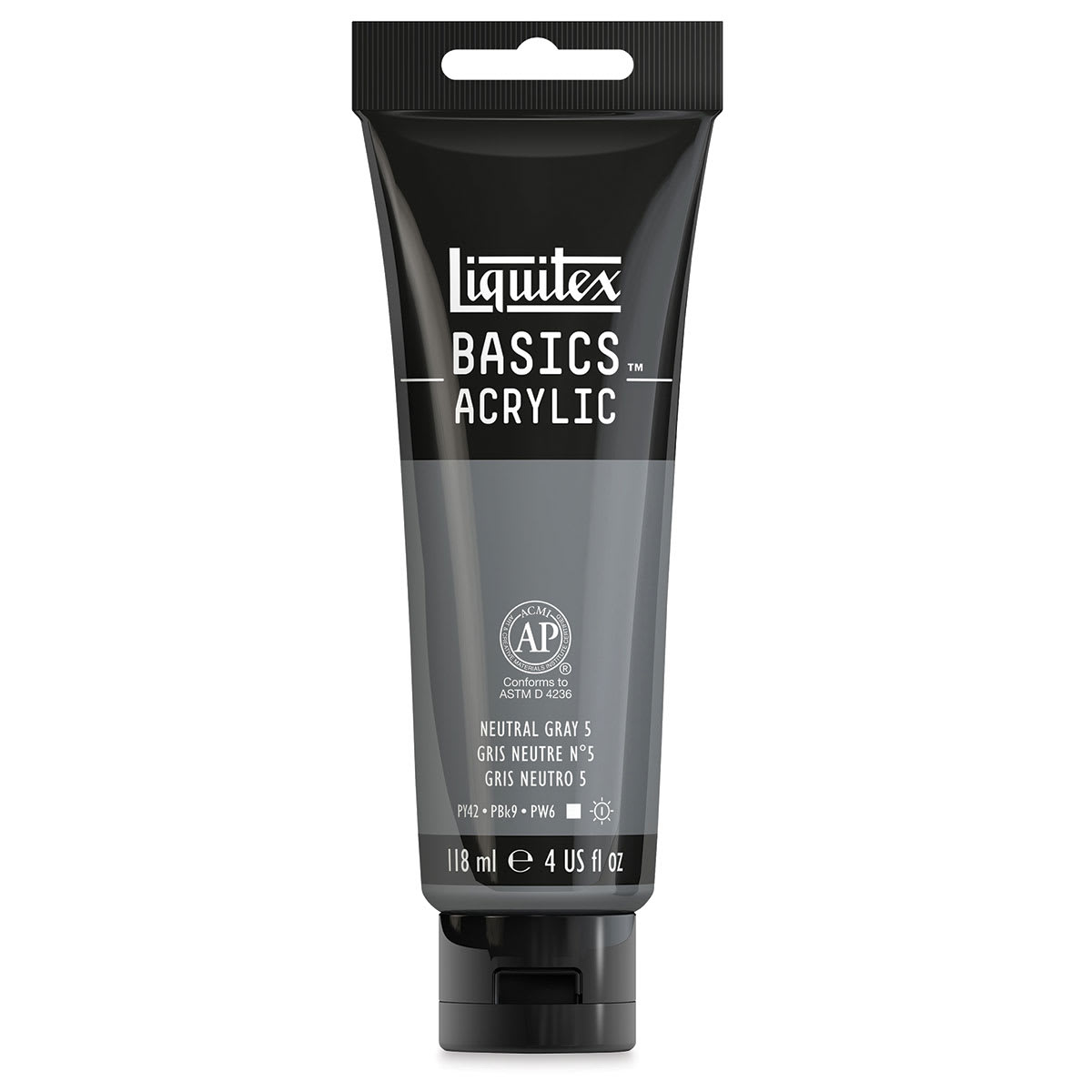 Liquitex Basics - Neutral Gray Value 5, 4 oz tube