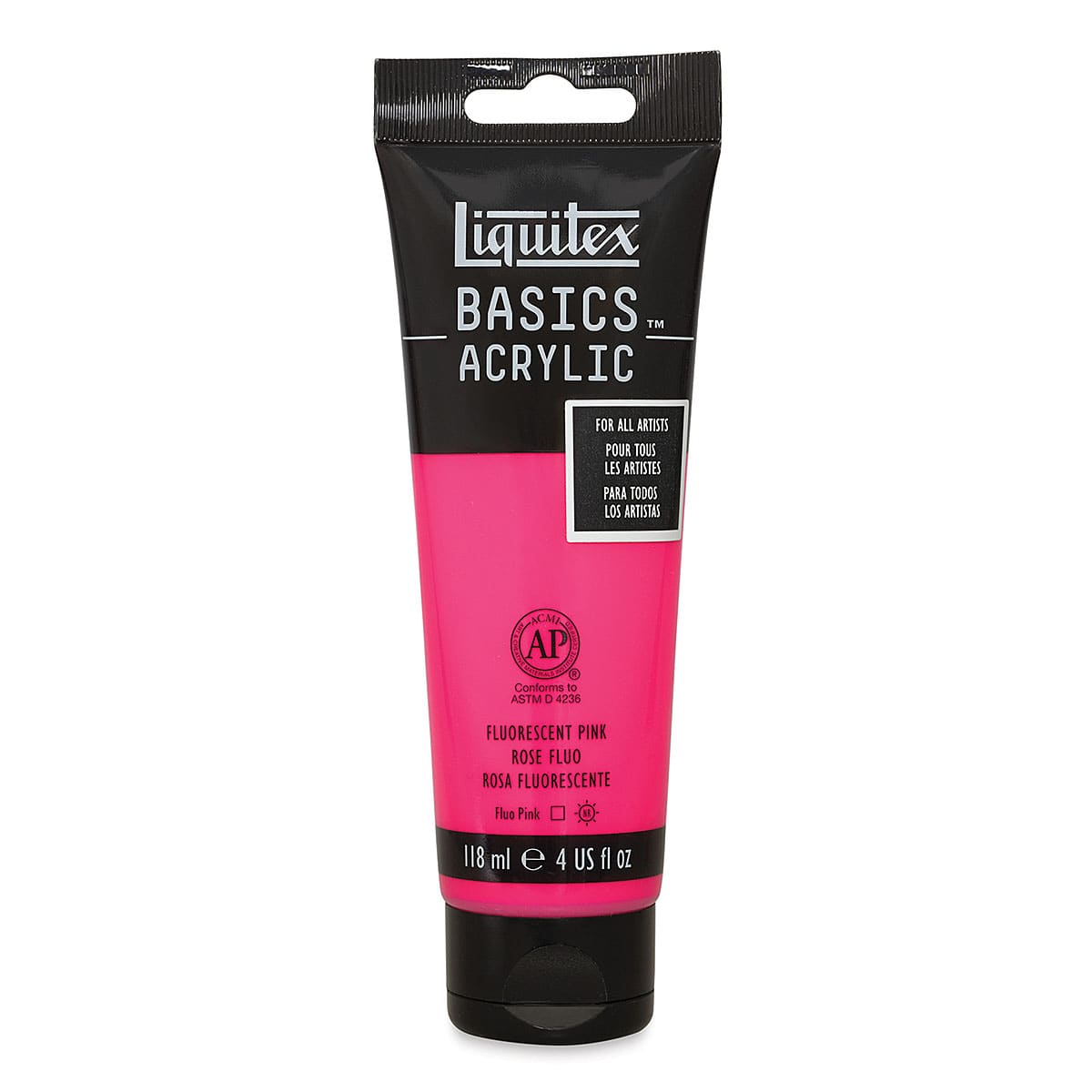 Liquitex Basics - Fluorescent Pink, 4 oz tube