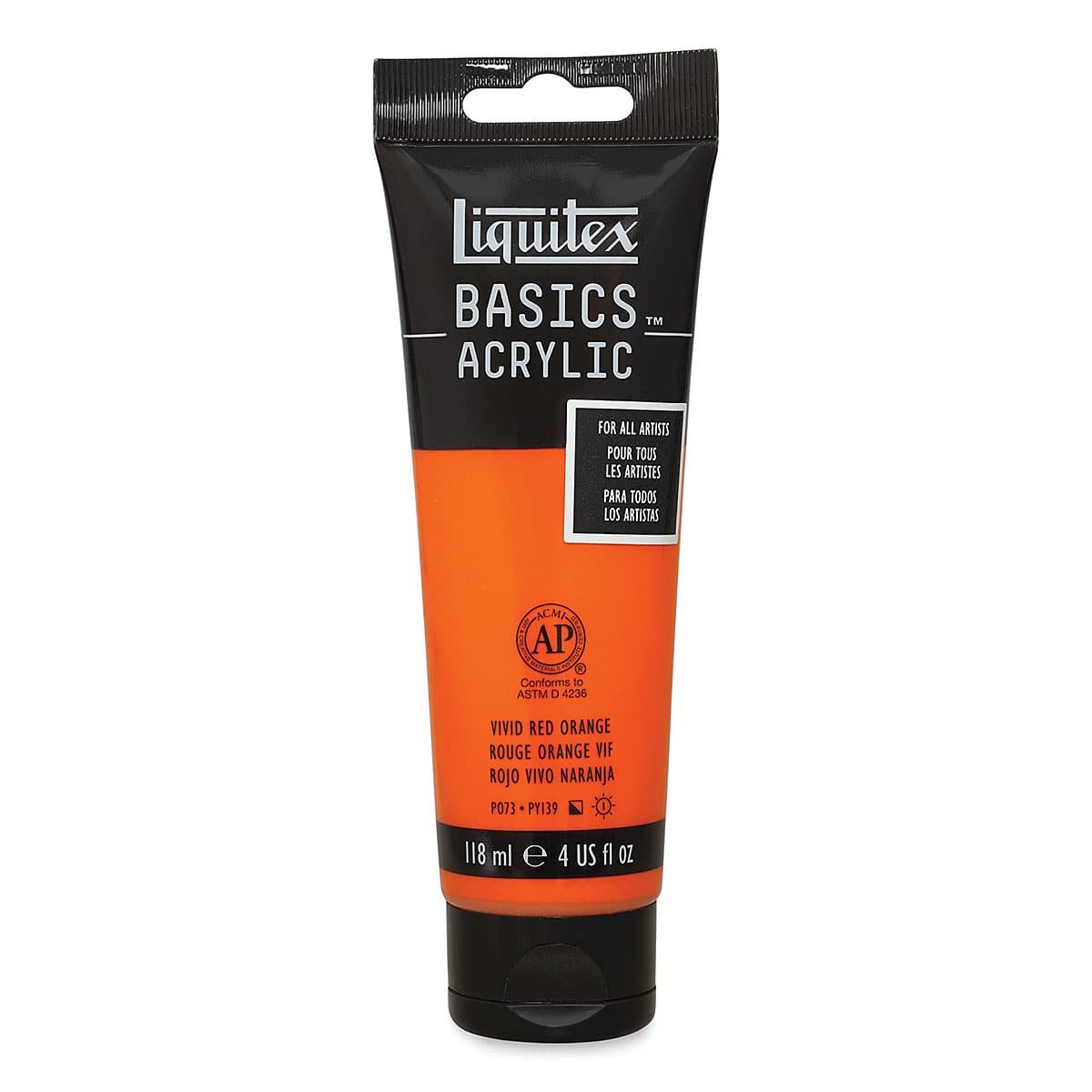 Liquitex Basics - Vivid Red Orange, 4 oz tube