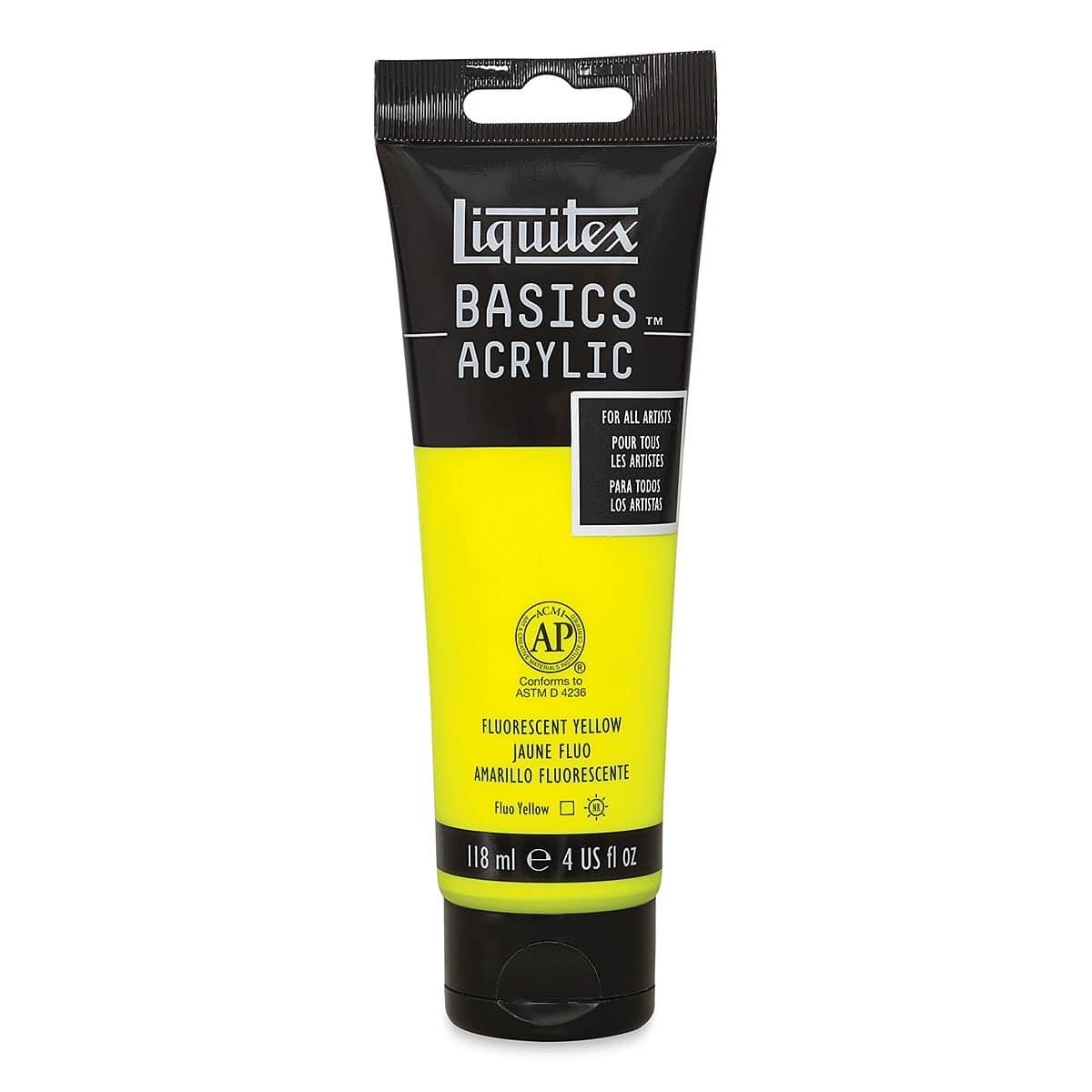 Liquitex Basics - Fluorescent Yellow, 4 oz tube