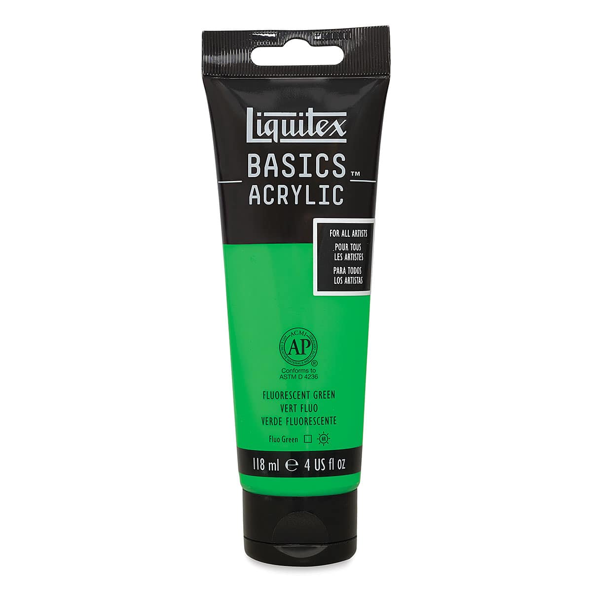 Liquitex Basics - Fluorescent Green, 4 oz tube