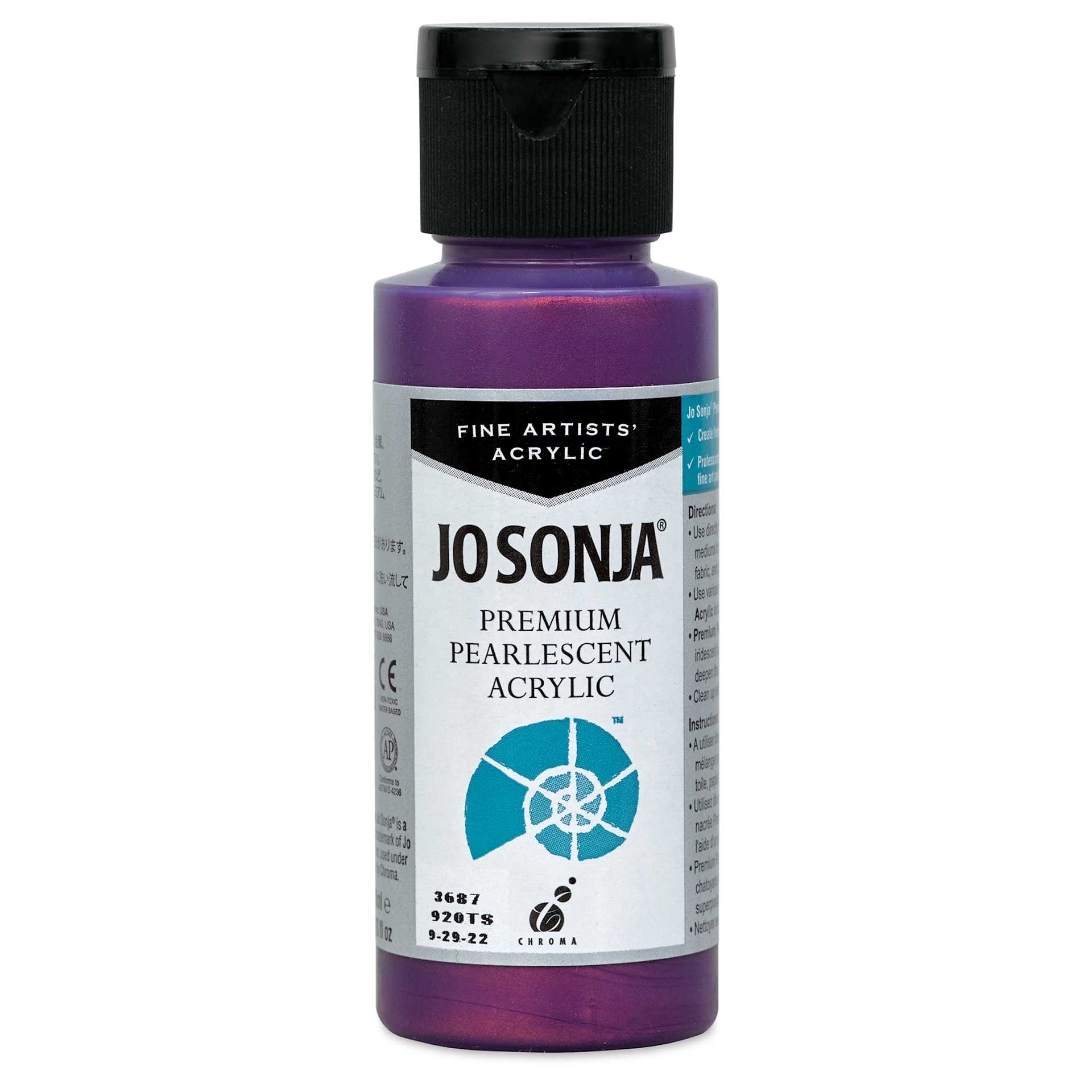 Chroma’s Jo Sonja Premium Pearlescent - Pearlescent Dark Red Violet, 2 oz bottle