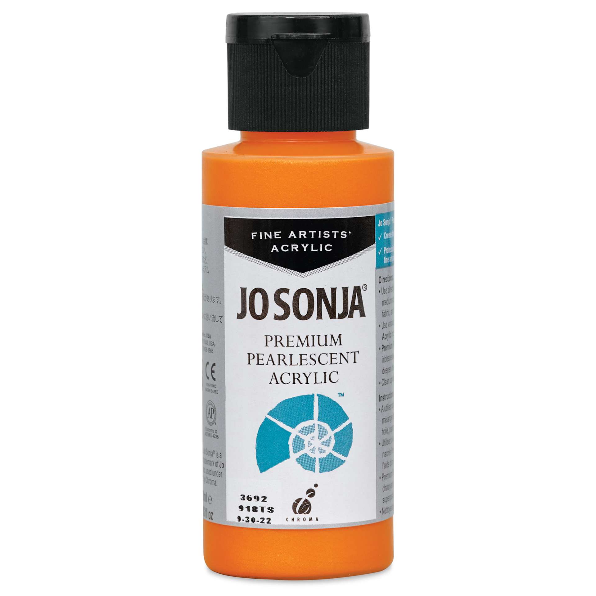 Chroma’s Jo Sonja Premium Pearlescent - Pearlescent Orange, 2 oz bottle
