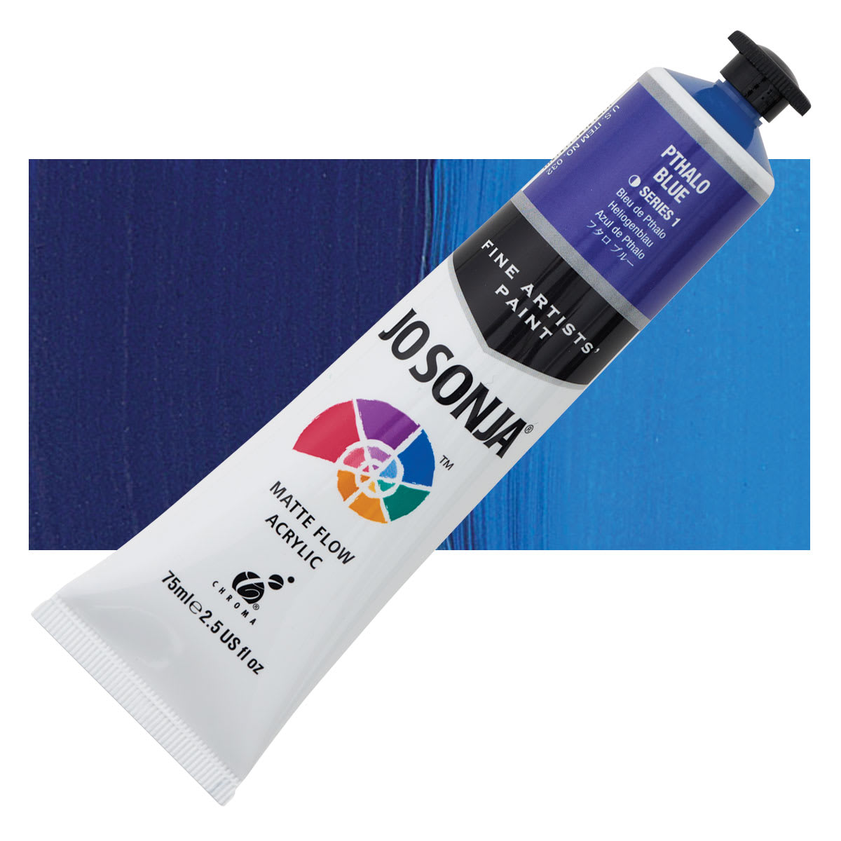 Jo Sonja's Artist Acrylic - Phthalo Blue, 2.5 oz tube and swatch