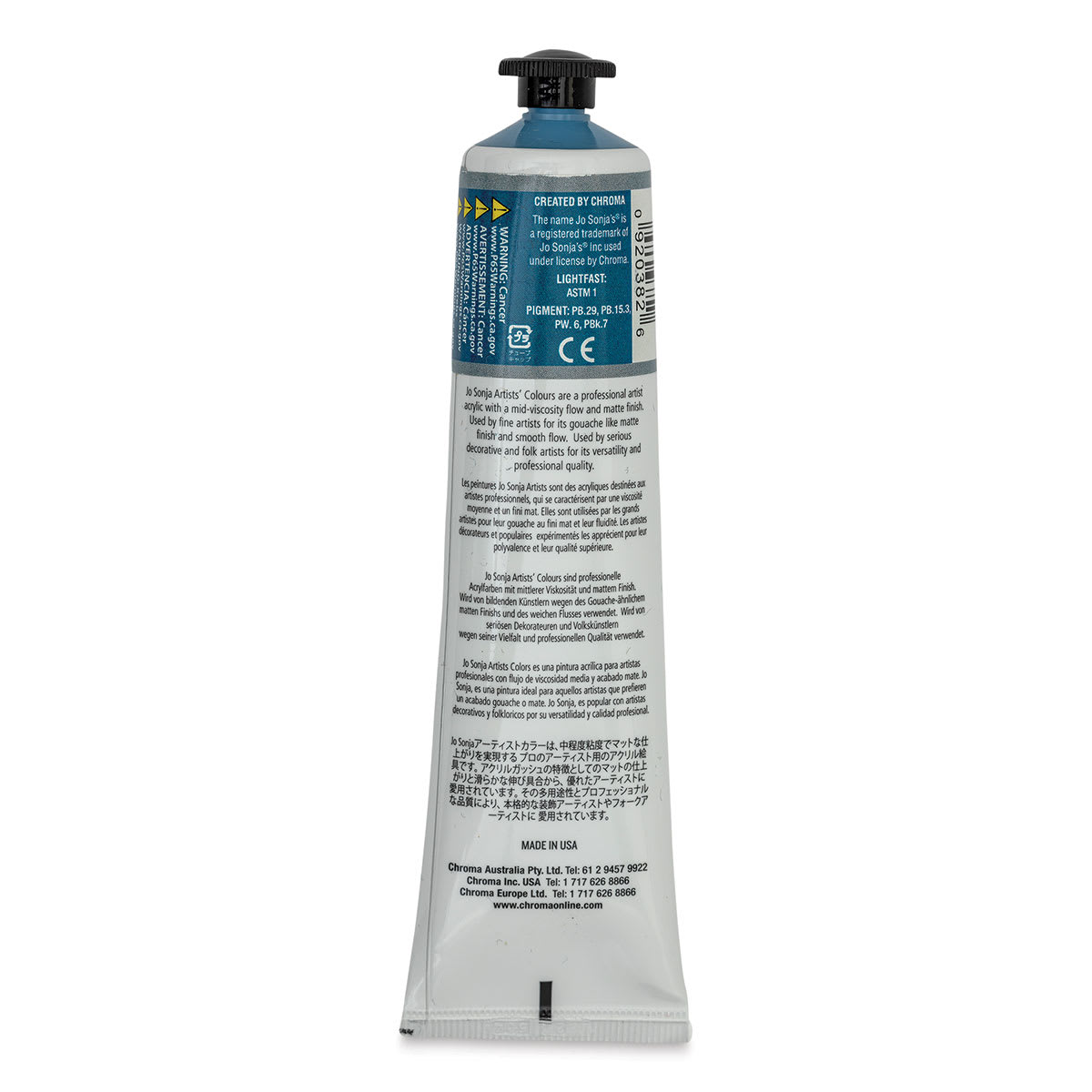 Jo Sonja's Artist Acrylic - Sapphire, 2.5 oz tube back