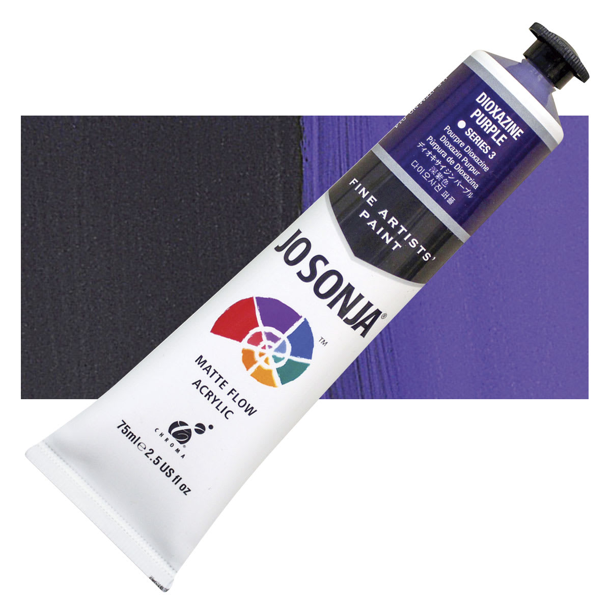 Jo Sonja's Artist Acrylic - Dioxide Purple, 2.5 oz tube and swatch