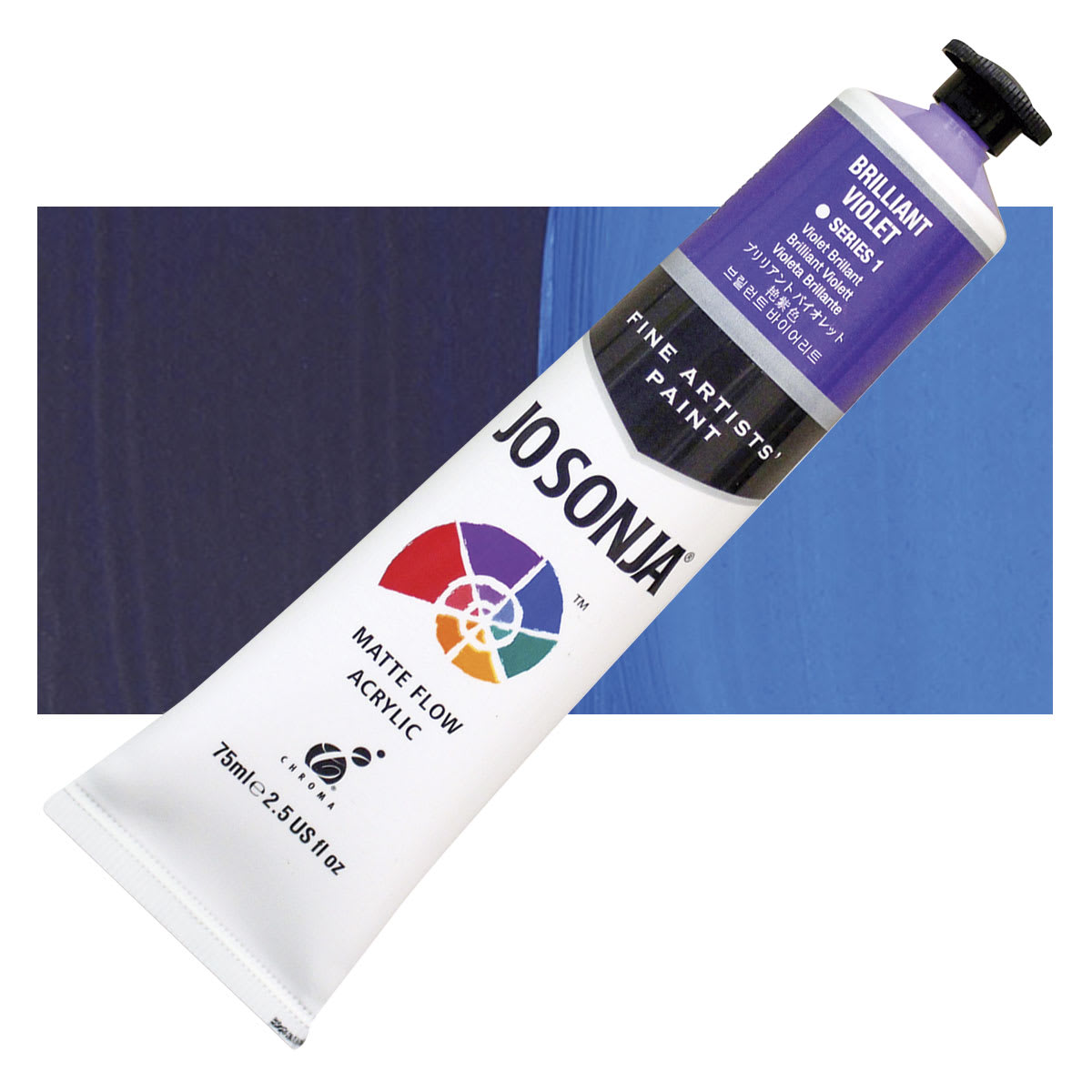 Jo Sonja's Artist Acrylic - Brilliant Violet, 2.5 oz tube and swatch