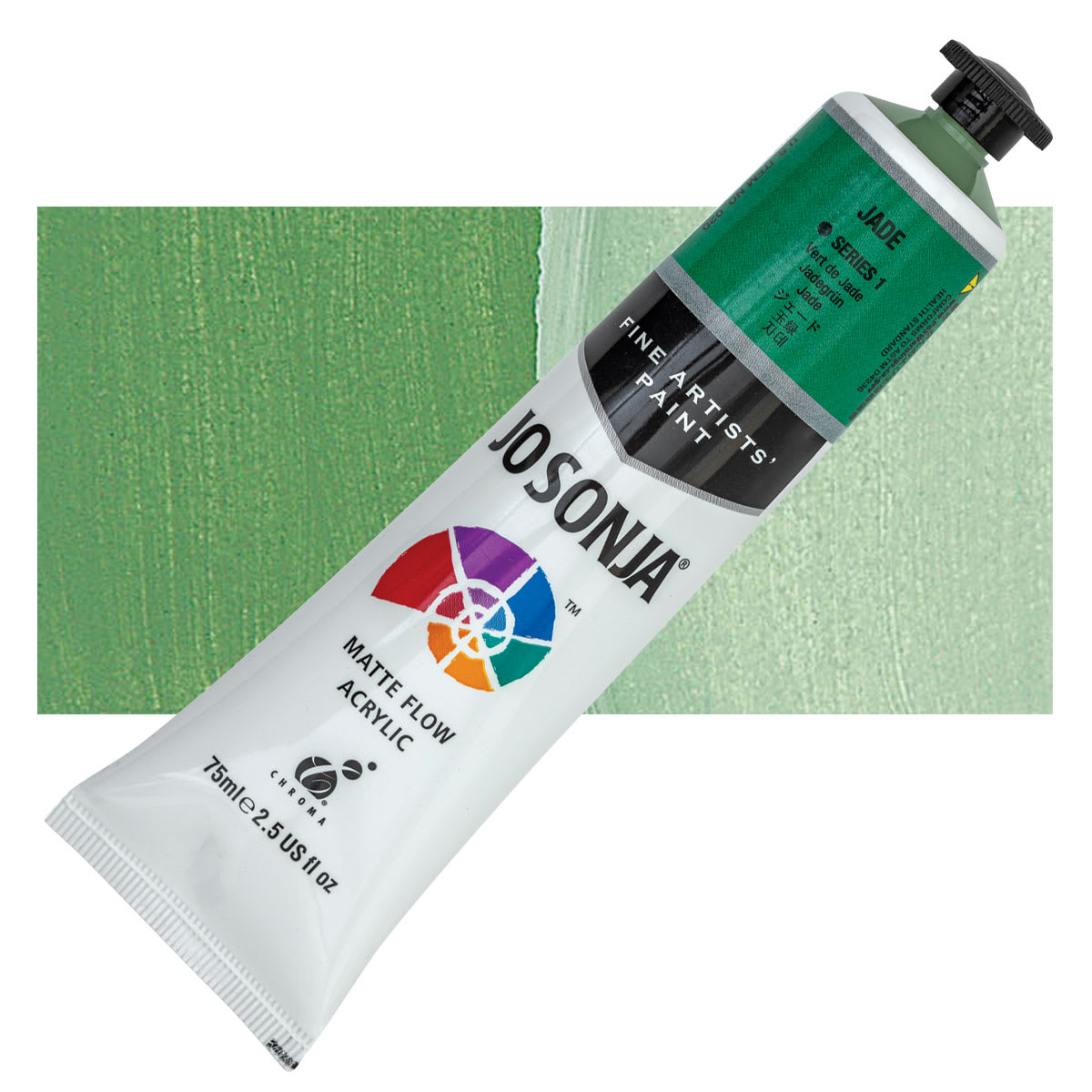 Jo Sonja's Artist Acrylic - Jade, 2.5 oz tube and swatch