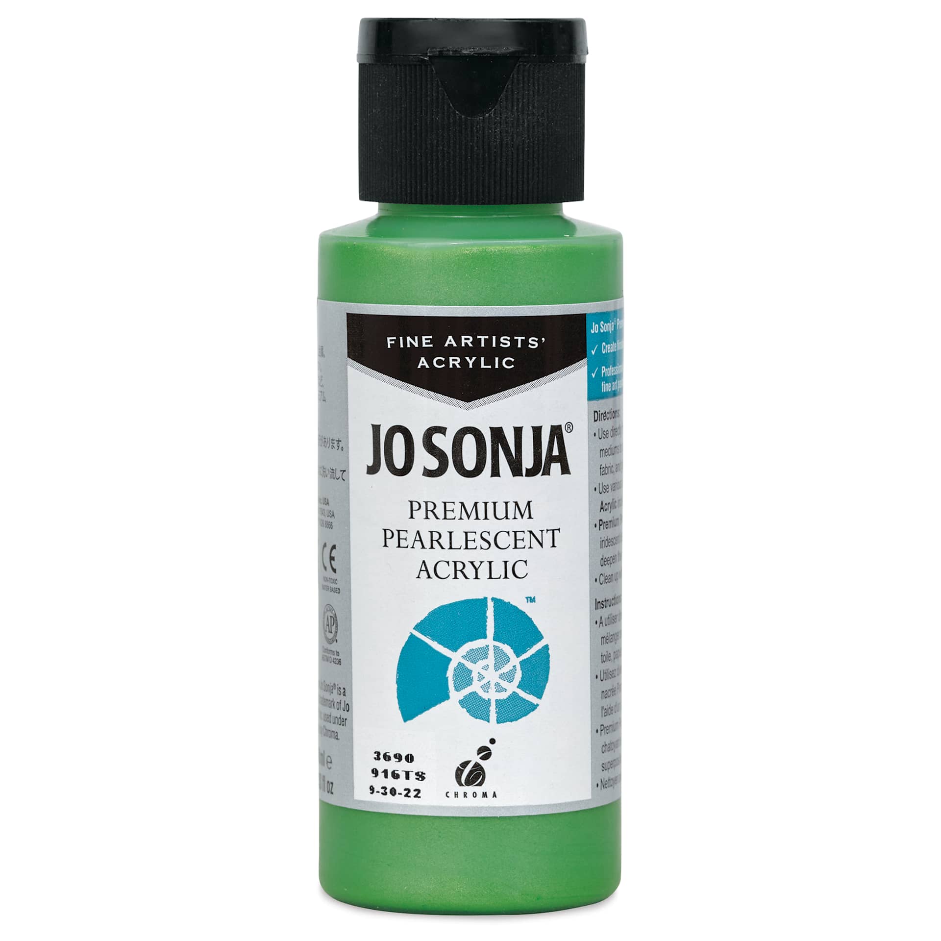 Chroma’s Jo Sonja Premium Pearlescent - Pearlescent Green, 2 oz bottle