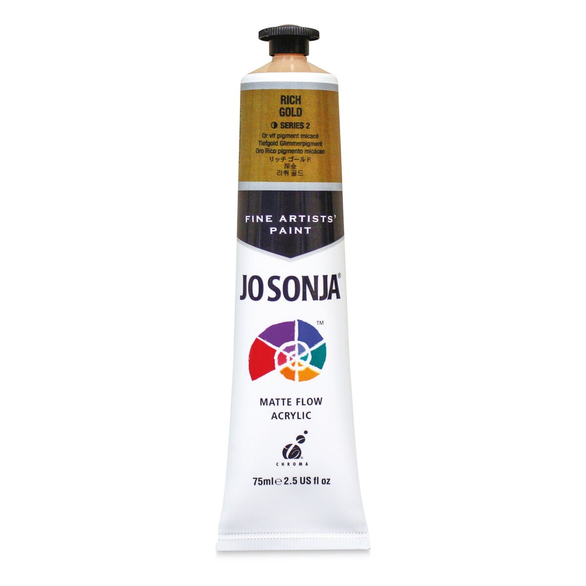 Chroma’s Jo Sonja Specialty Acrylic Paint - Metallic Rich Gold, 2.5 oz tube