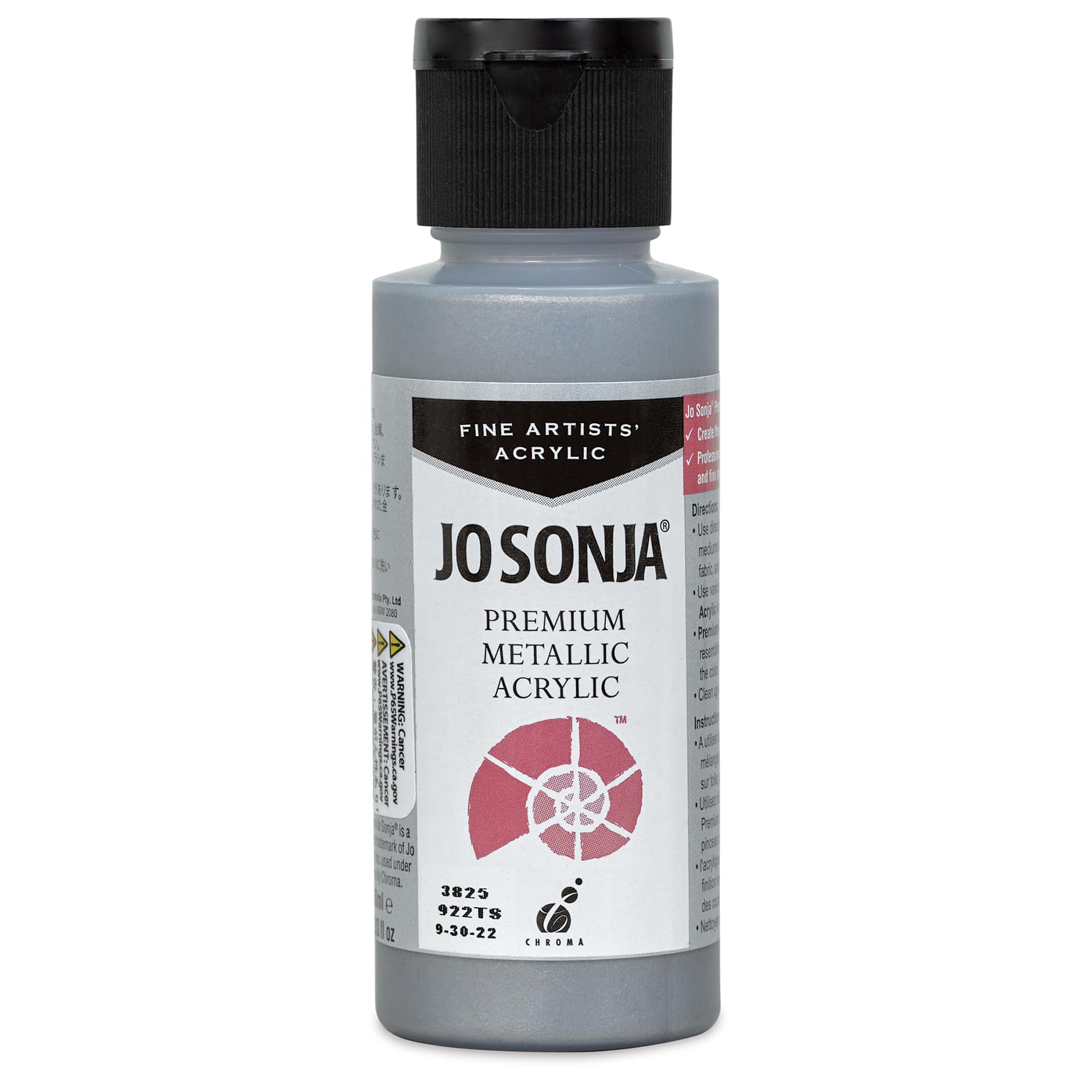 Chroma’s Jo Sonja Premium Metallic - Platinum, 2 oz bottle