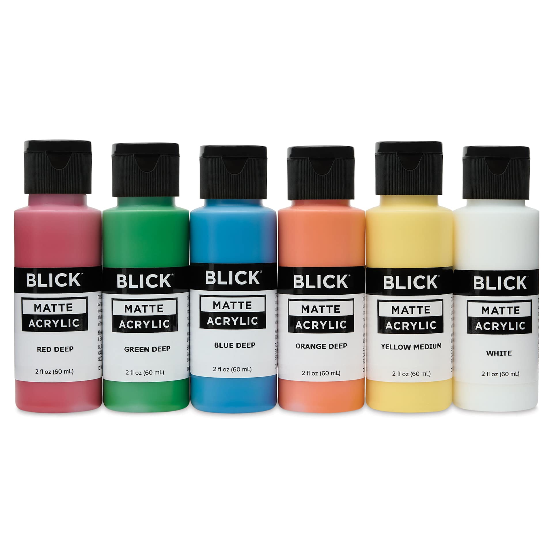 Blick Matte Acrylics - Set of 6, Basic Colors, 2 oz