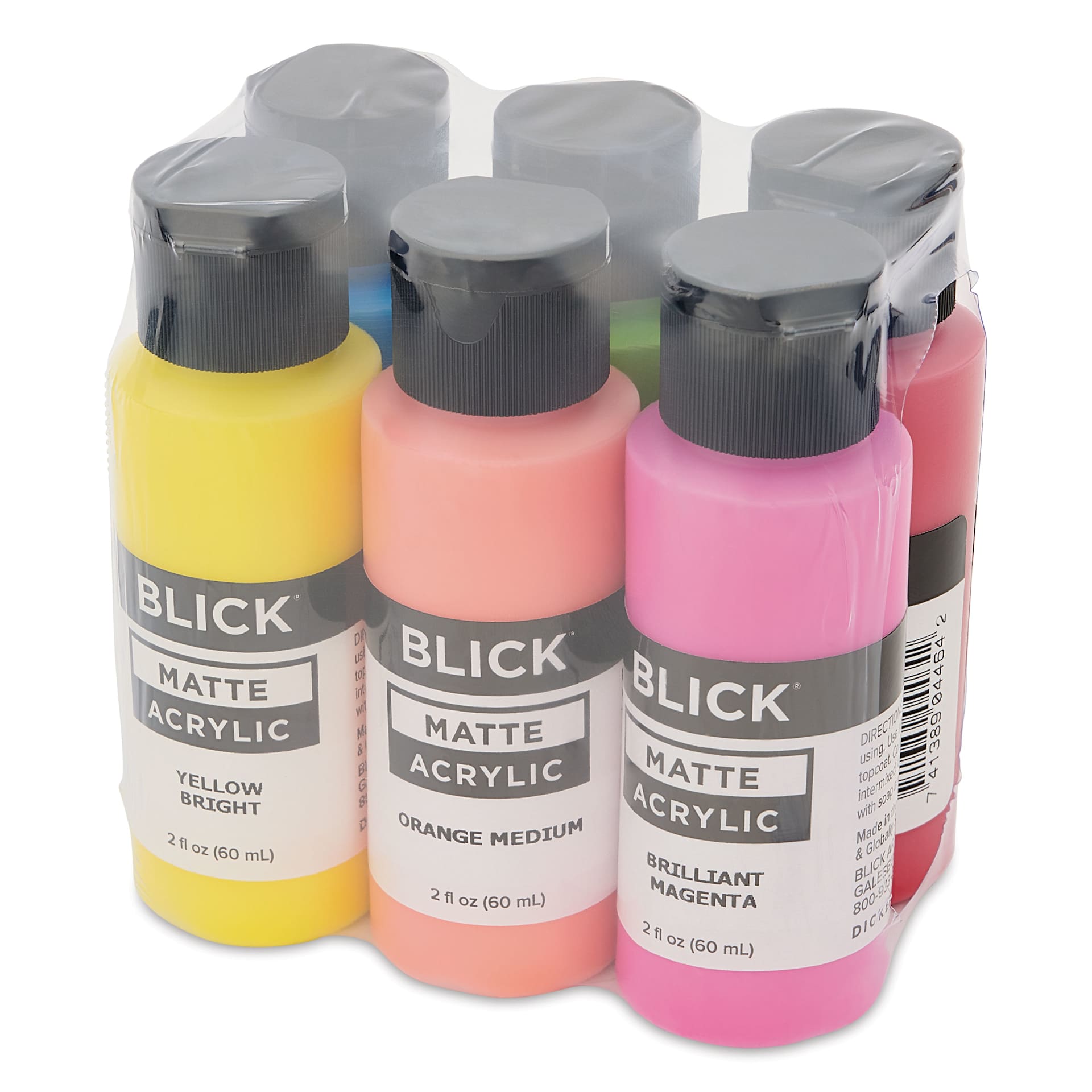Blick Matte Acrylics - Set of 6, Bright Colors, 2 oz