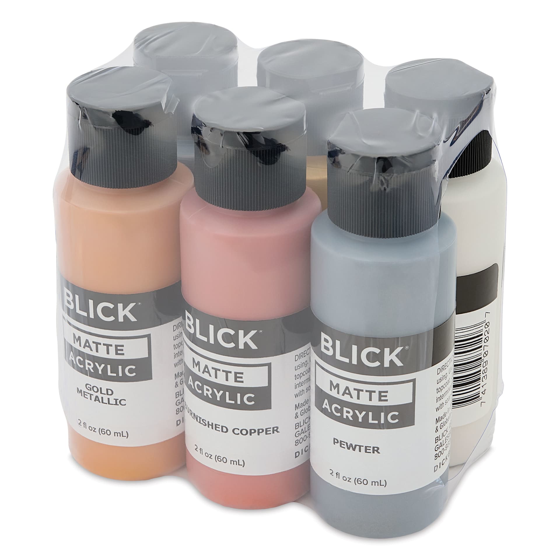 Blick Matte Acrylics - Set of 6, Metallic Colors, 2 oz