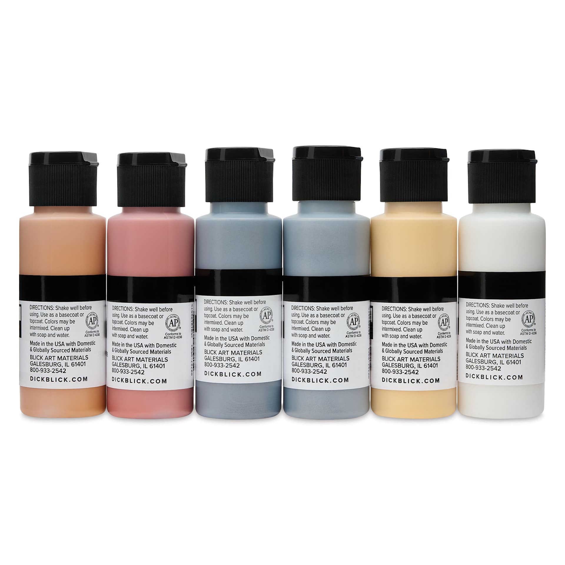 Blick Matte Acrylics - Set of 6, Metallic Colors, 2 oz