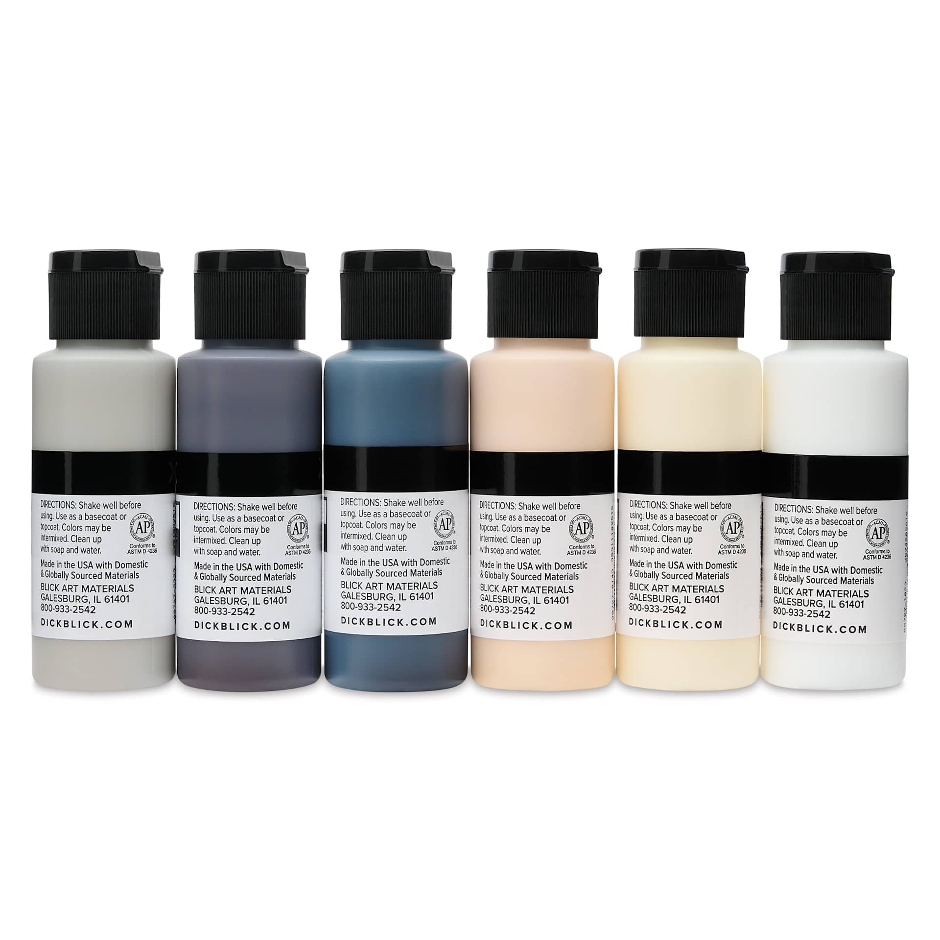 Blick Matte Acrylics - Set of 6, Neutral Colors, 2 oz