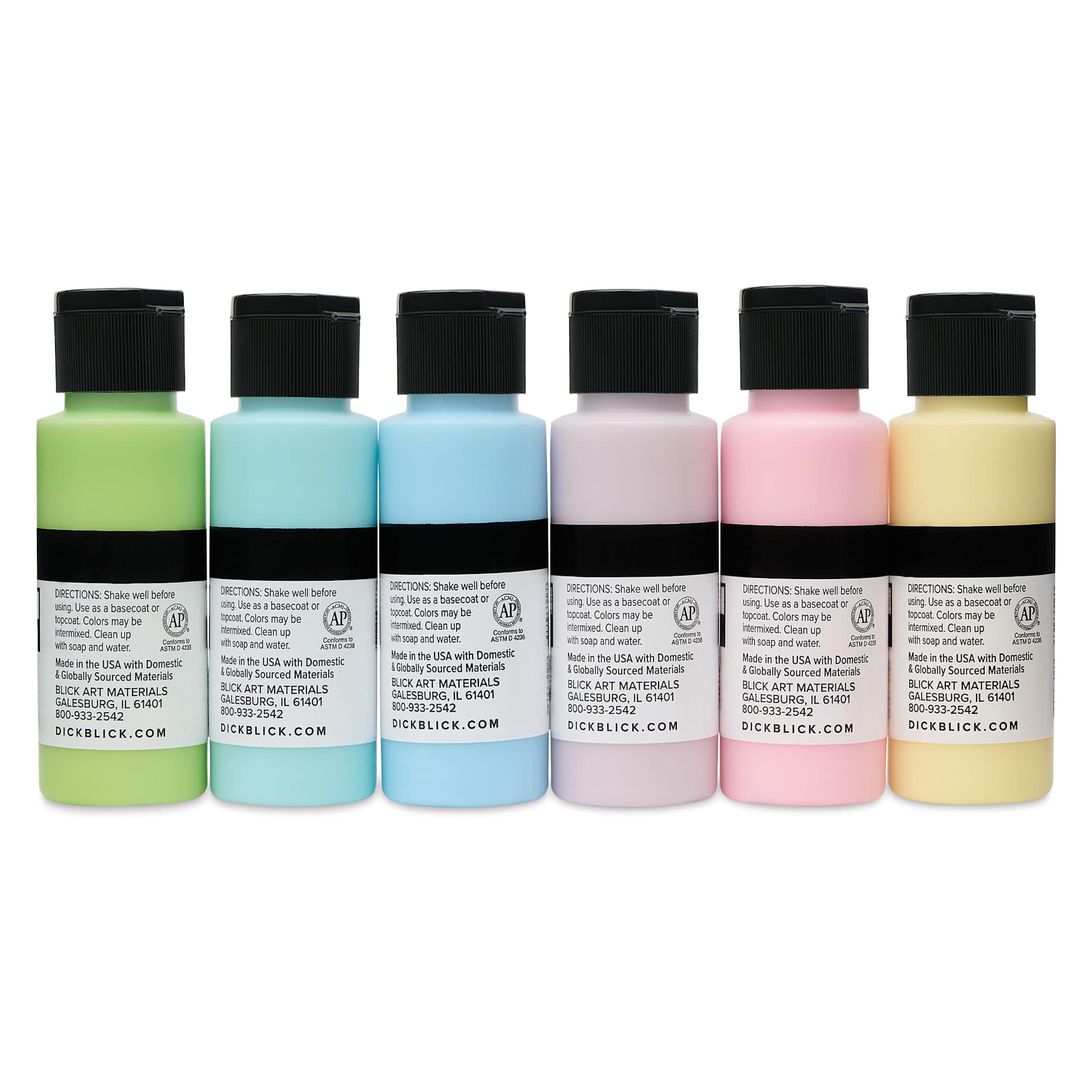 Blick Matte Acrylics - Set of 6, Pastel Colors, 2 oz