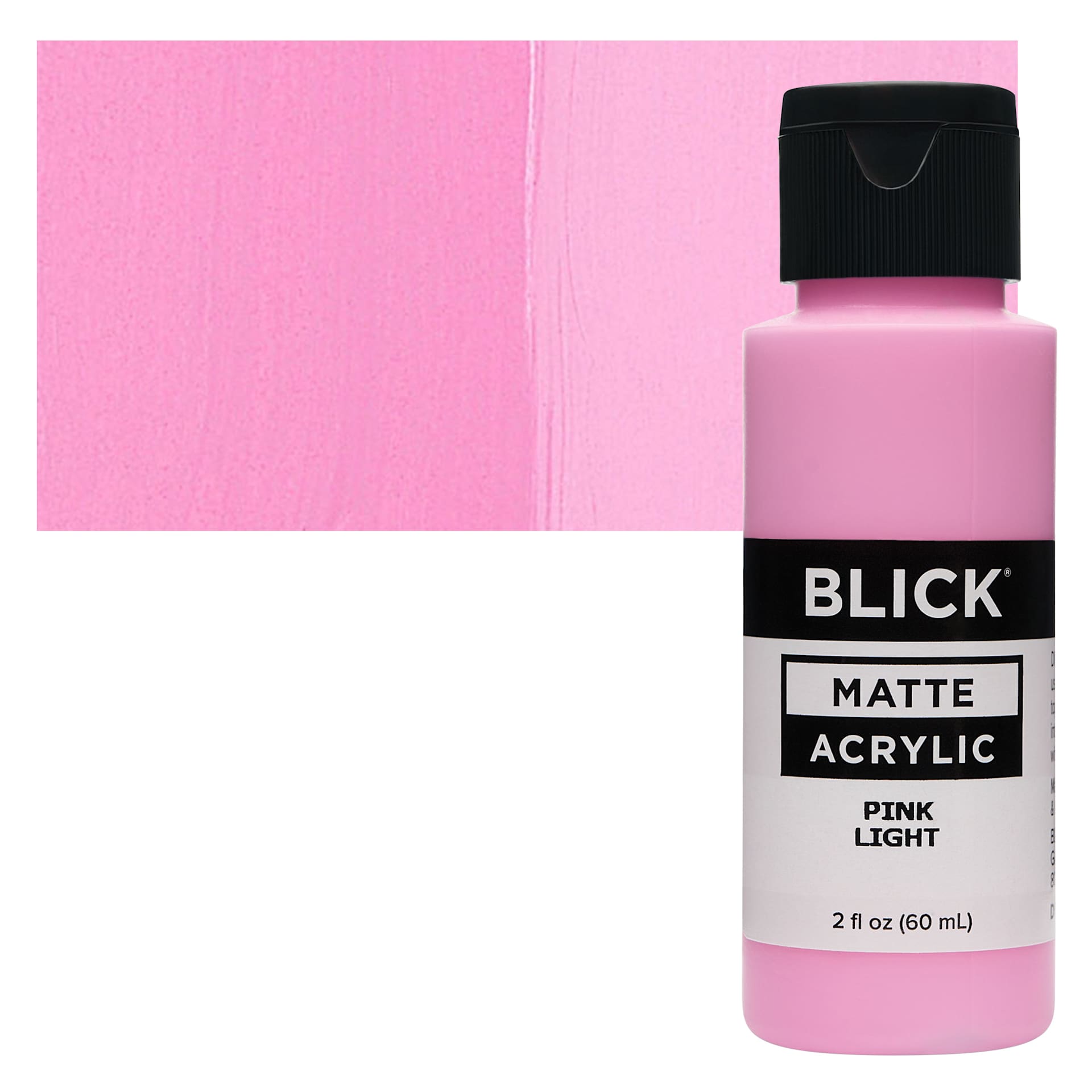 Blick Matte Acrylic - Pink Light, 2 oz bottle and swatch