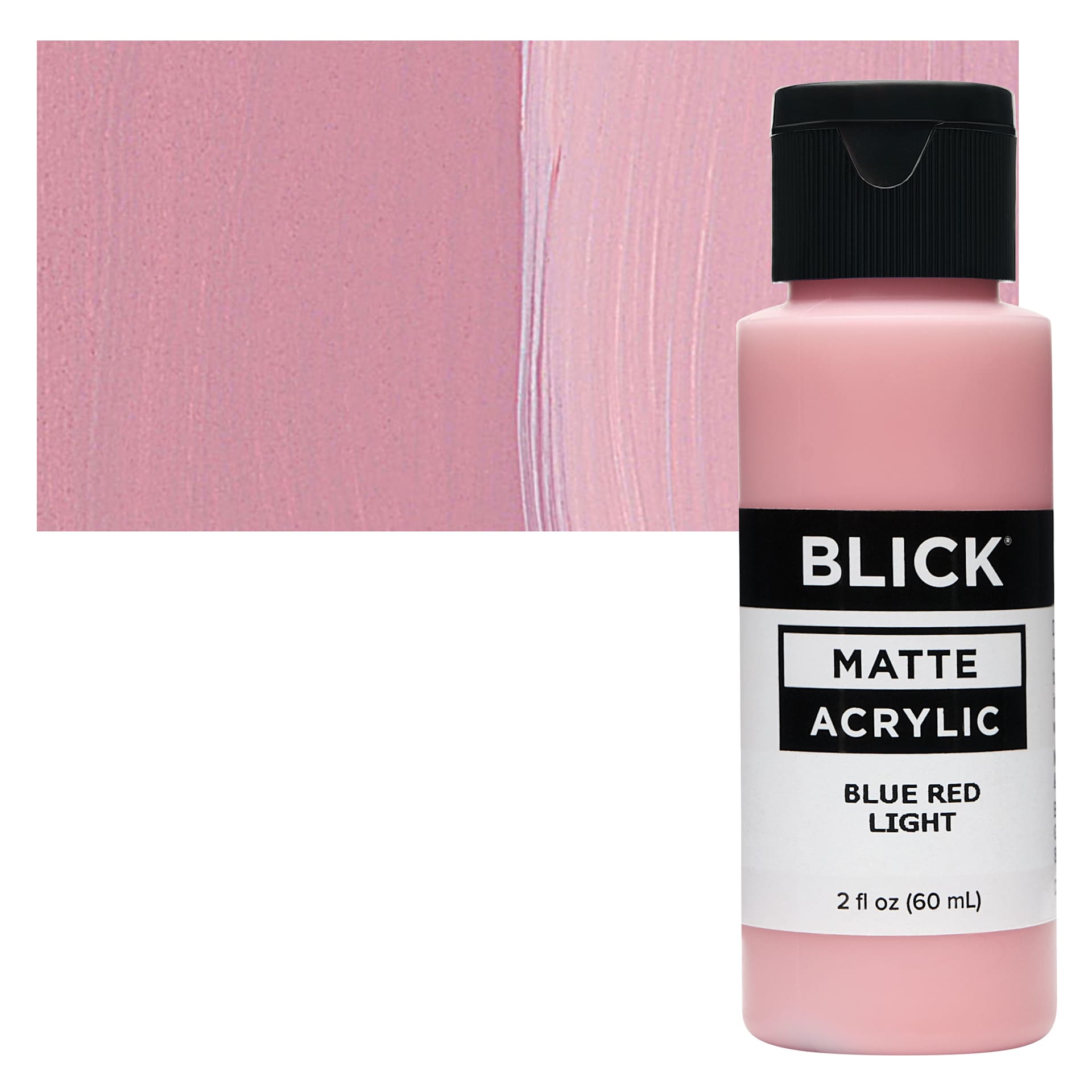 Blick Matte Acrylic - Blue Red Light, 2 oz bottle and swatch