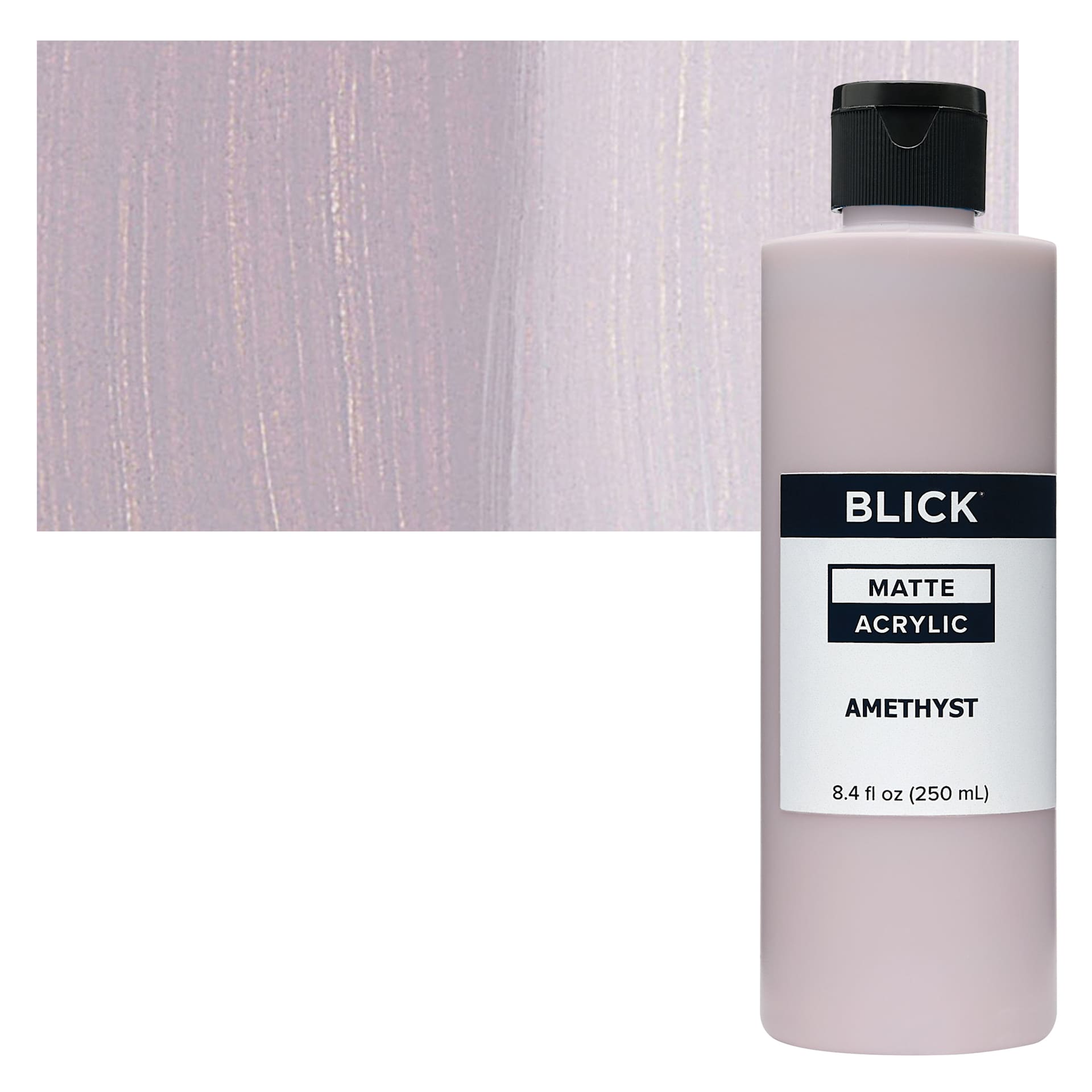 Blick Matte Acrylic - Amethyst, 8 oz bottle and swatch