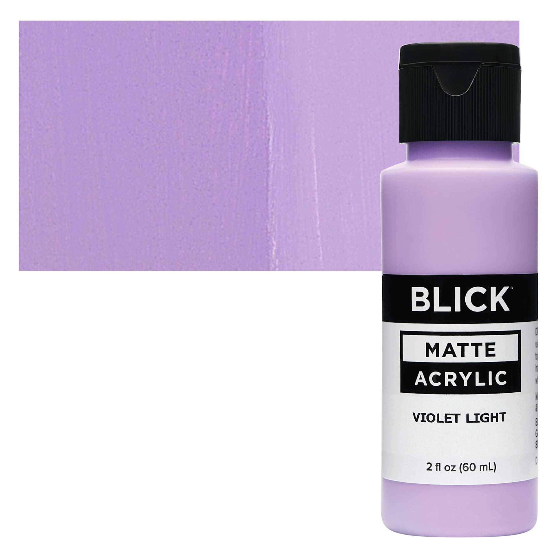 Blick Matte Acrylic - Violet Light, 2 oz bottle and swatch