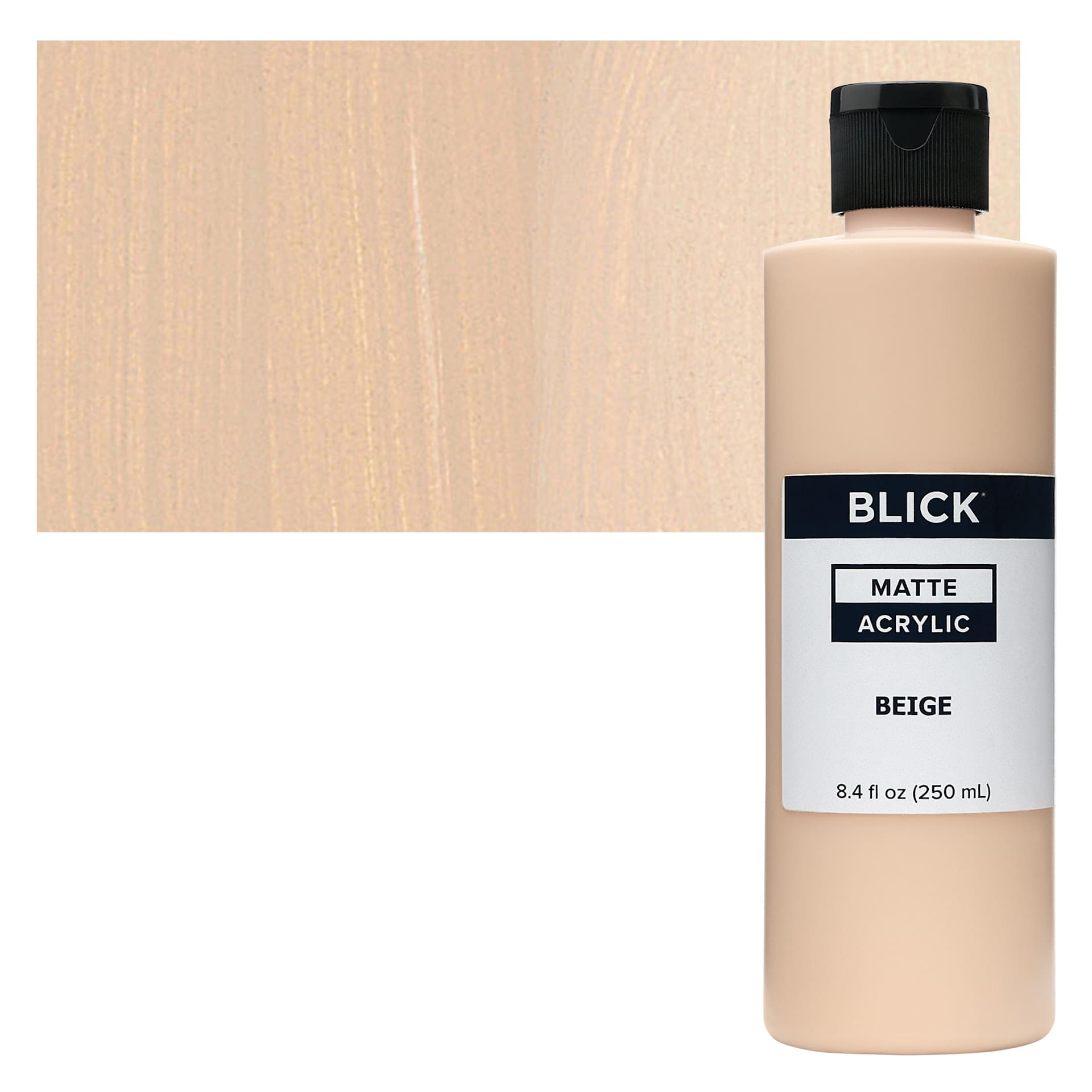Blick Matte Acrylic - Beige, 8 oz Bottle and swatch