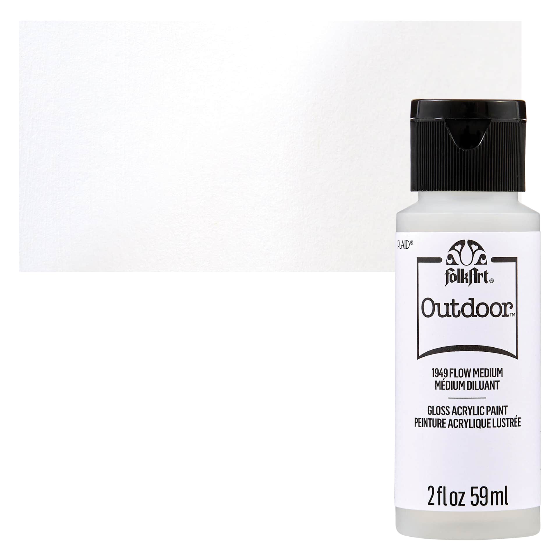 FolkArt Outdoor Acrylic Paint - Flow Medium, 2 oz, Bottle and swatch