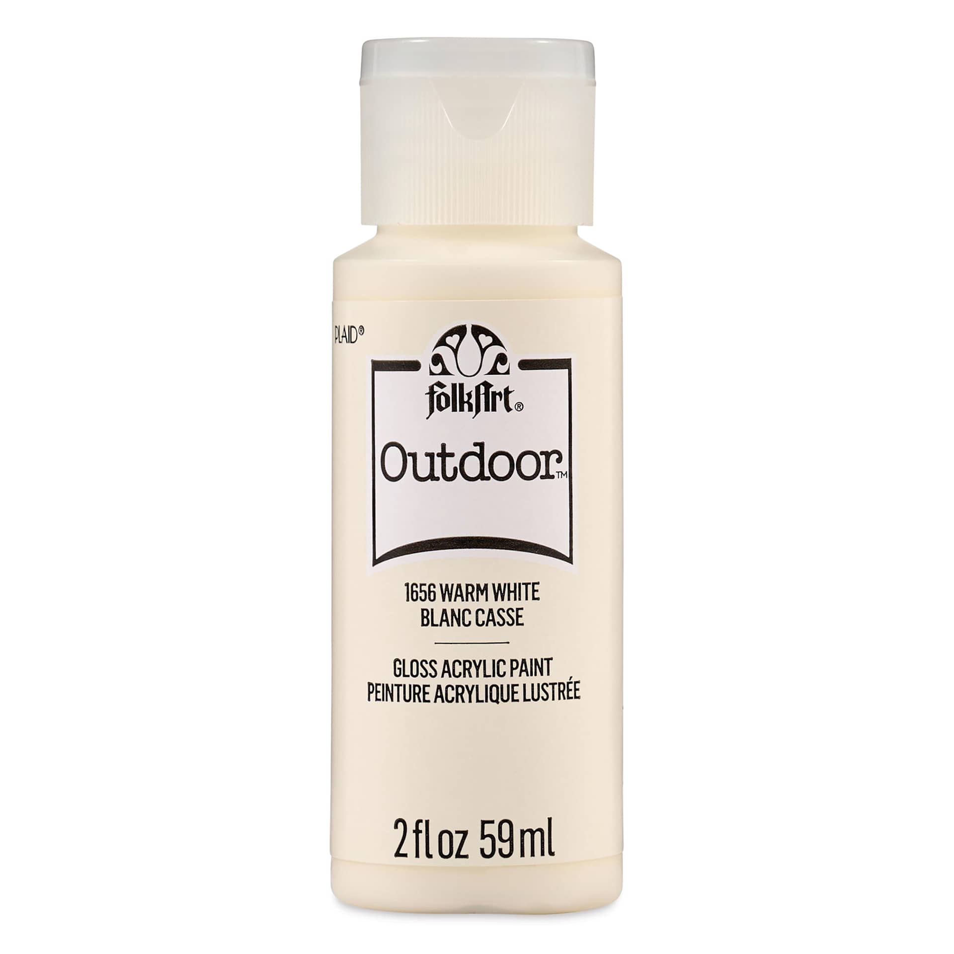 FolkArt Outdoor Acrylic Paint - Warm White, 2 oz, Bottle