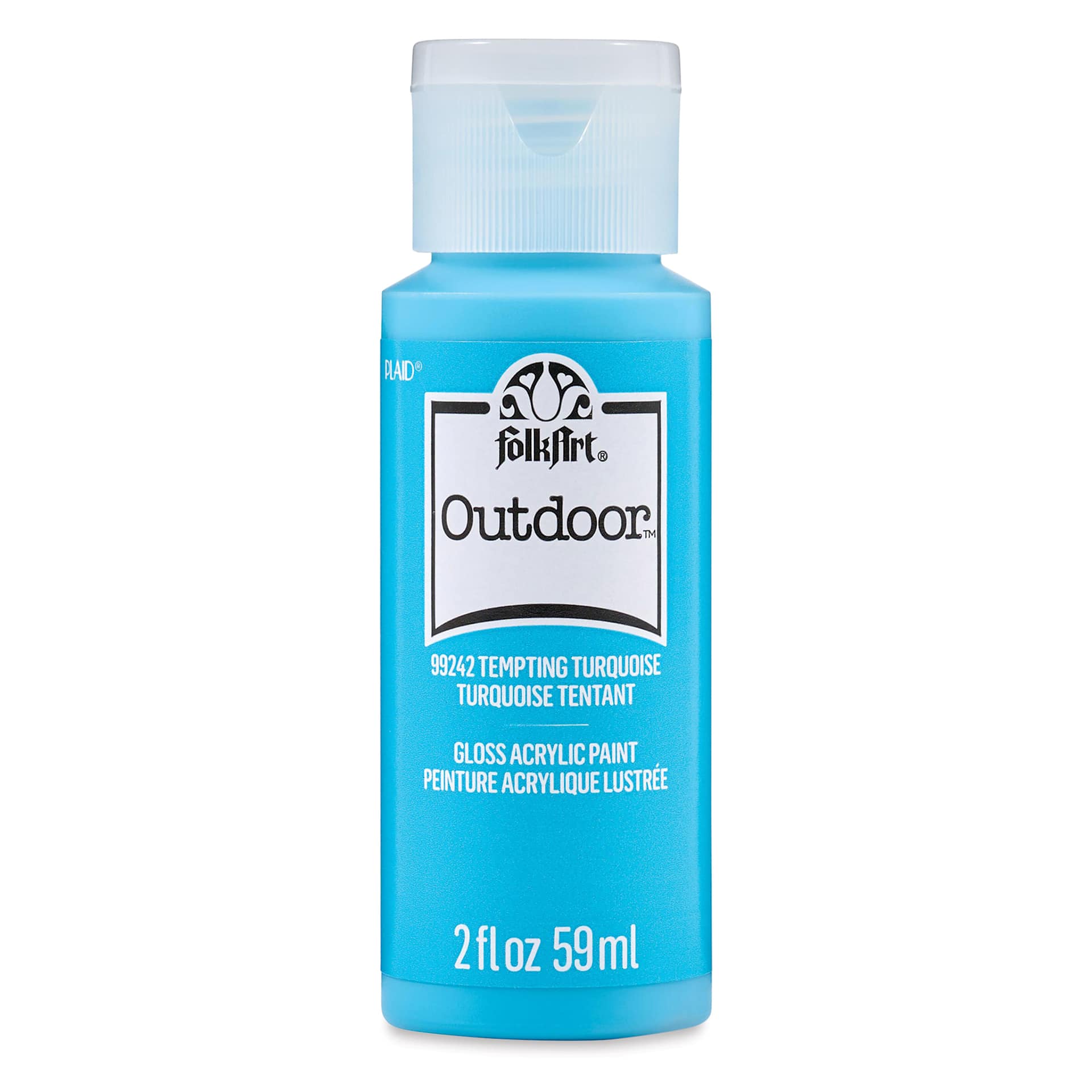 FolkArt Outdoor Acrylic Paint - Tempting Turquoise, 2 oz, Bottle